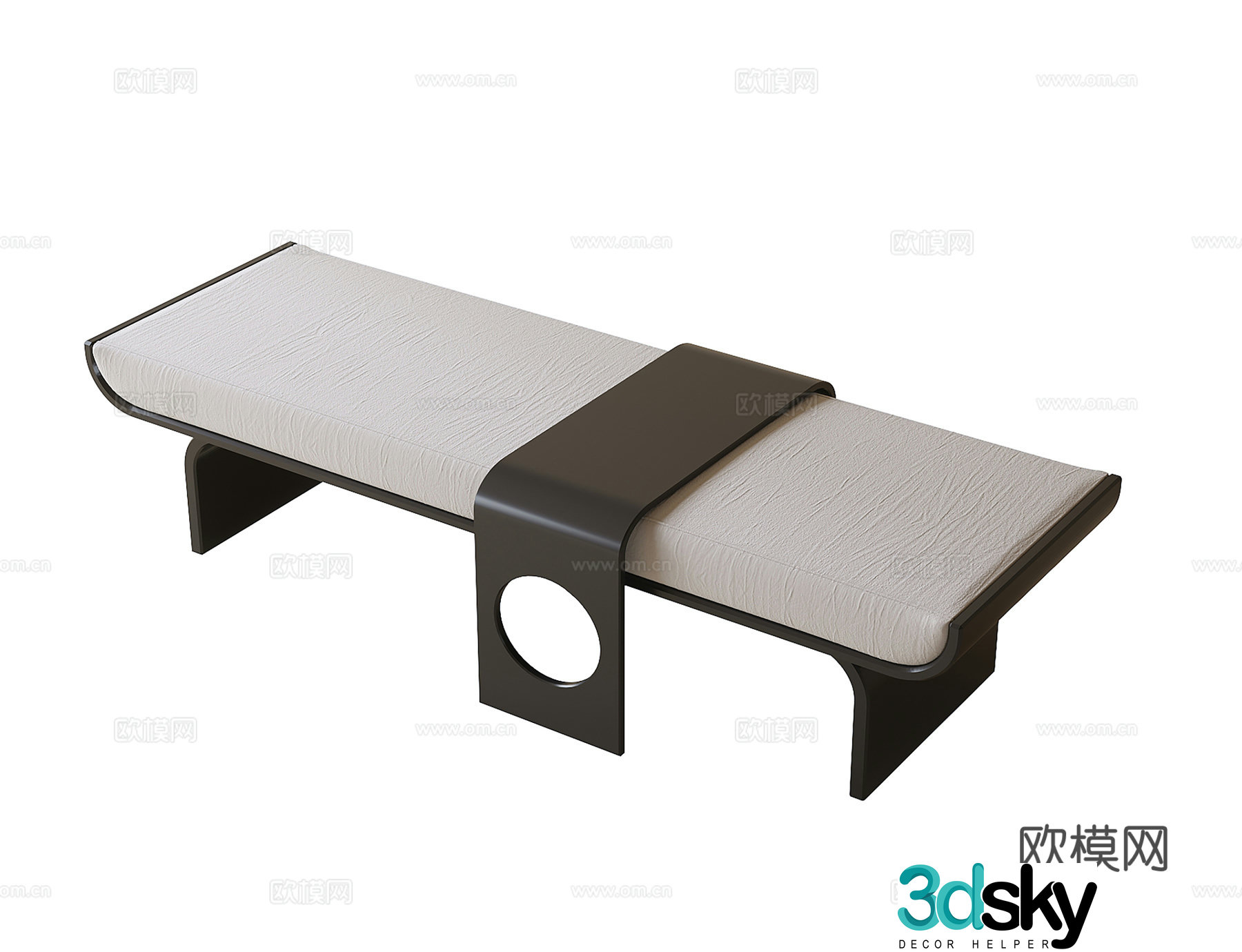Modern bed stool bench 3d model