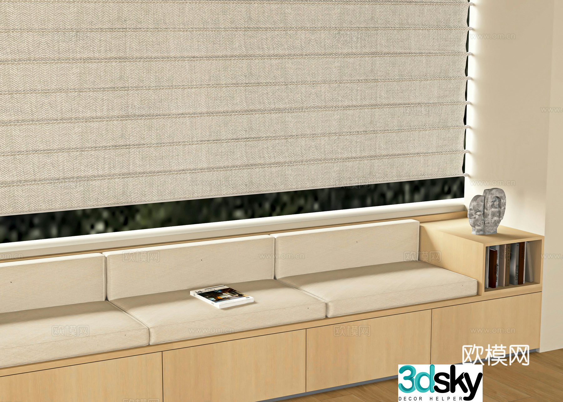 Modern card holder sofa bay window card holder sofa bay window sill design 3D model