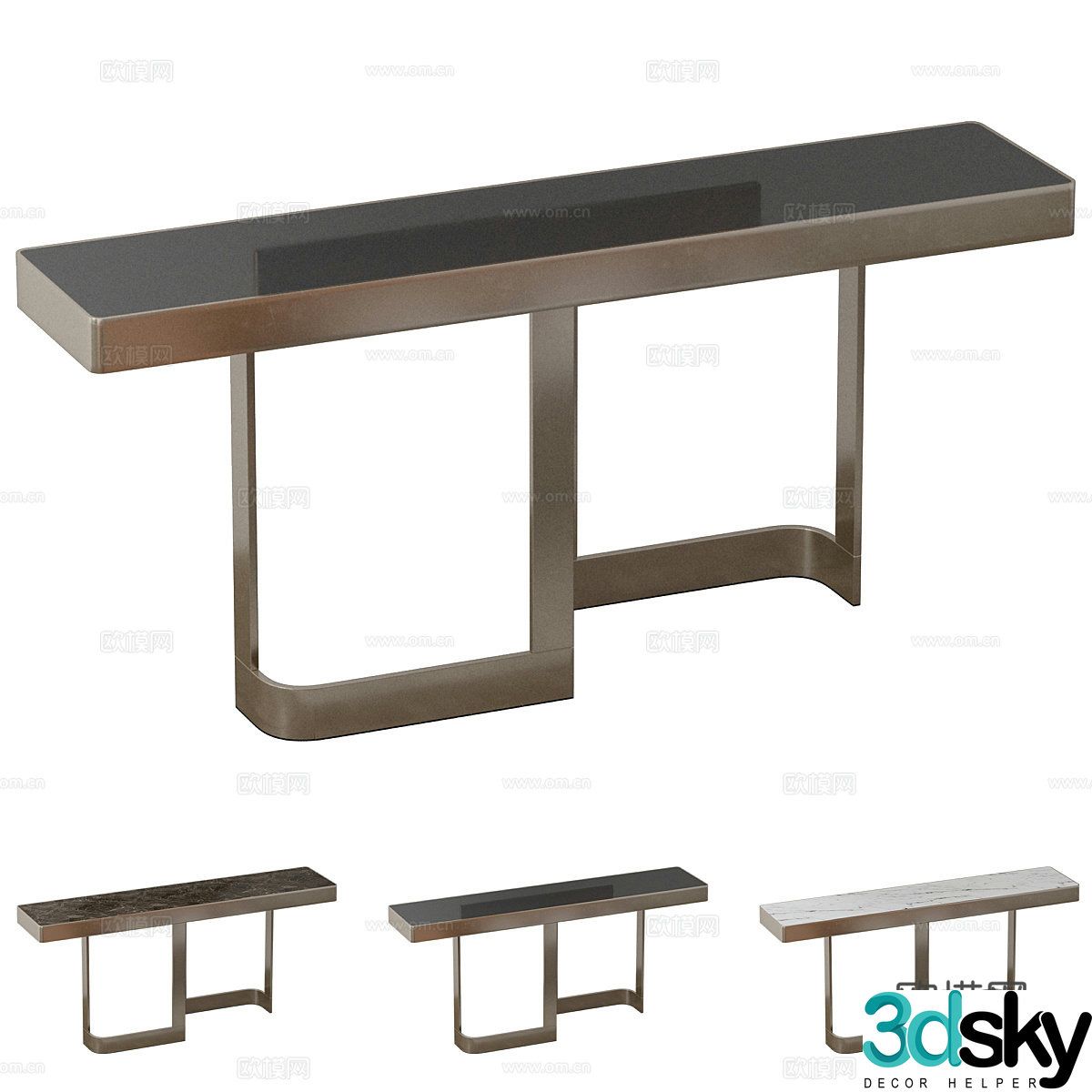 Modern light luxury end view 3D model