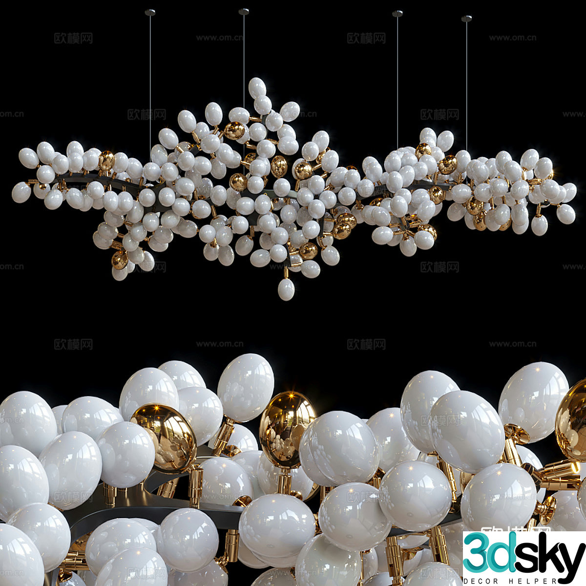 Modern light luxury decorative chandeliers 3d model