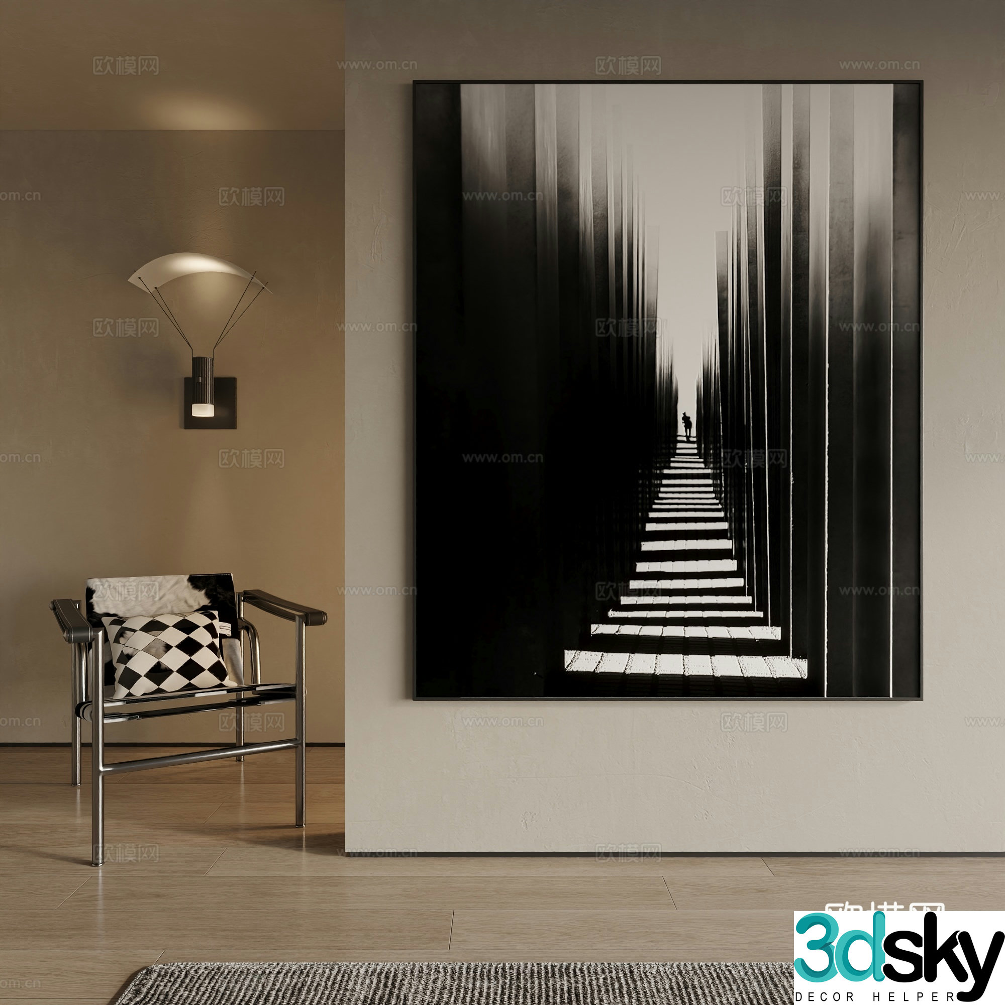 Modern decorative painting 3d model