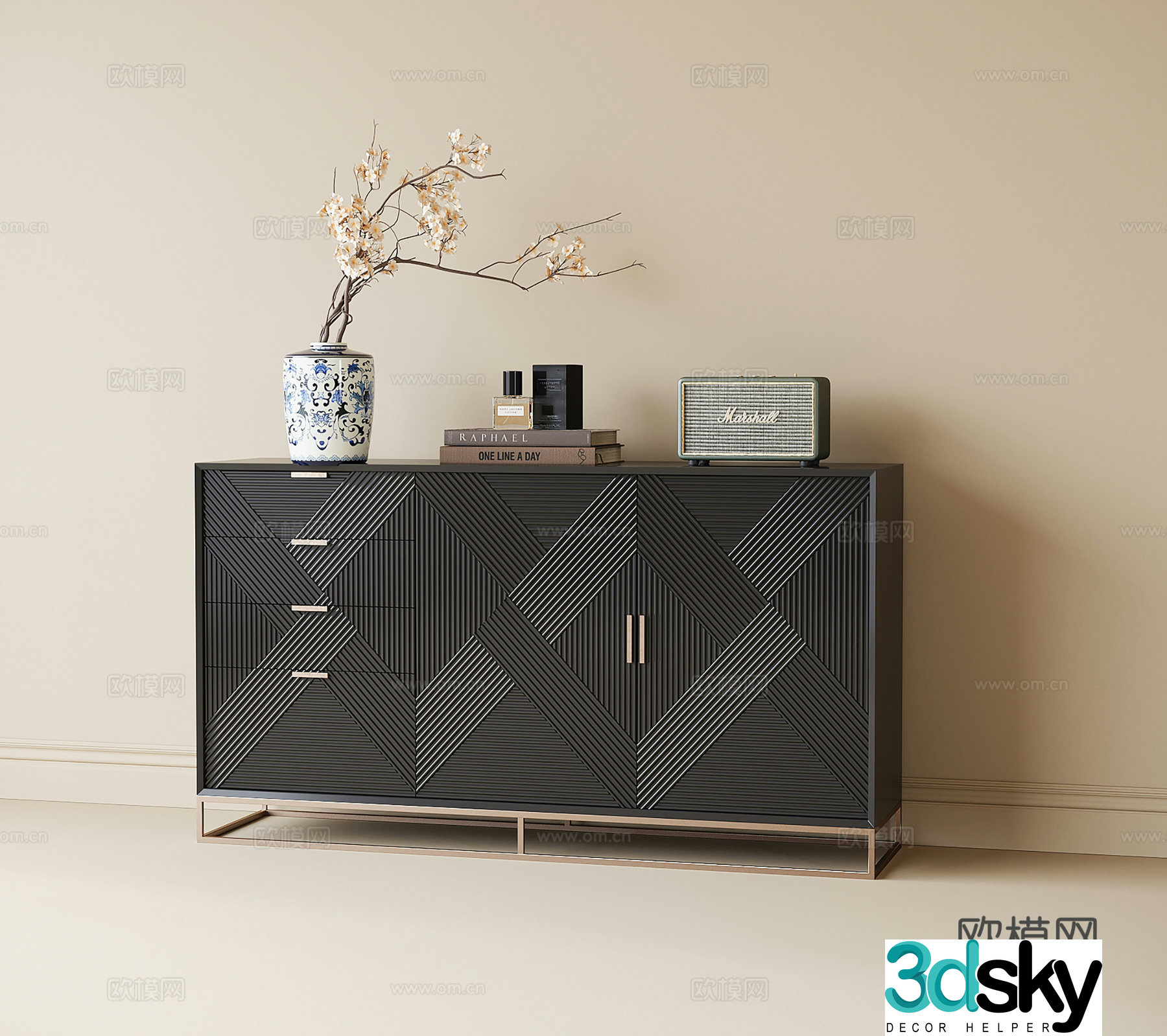 Modern porch cabinet side cabinet dining side cabinet shoe cabinet 3d model