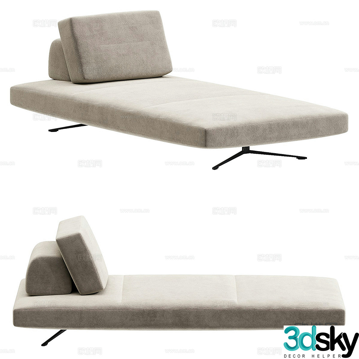 Modern Italian style 3D model of sitting and lying sofa bed