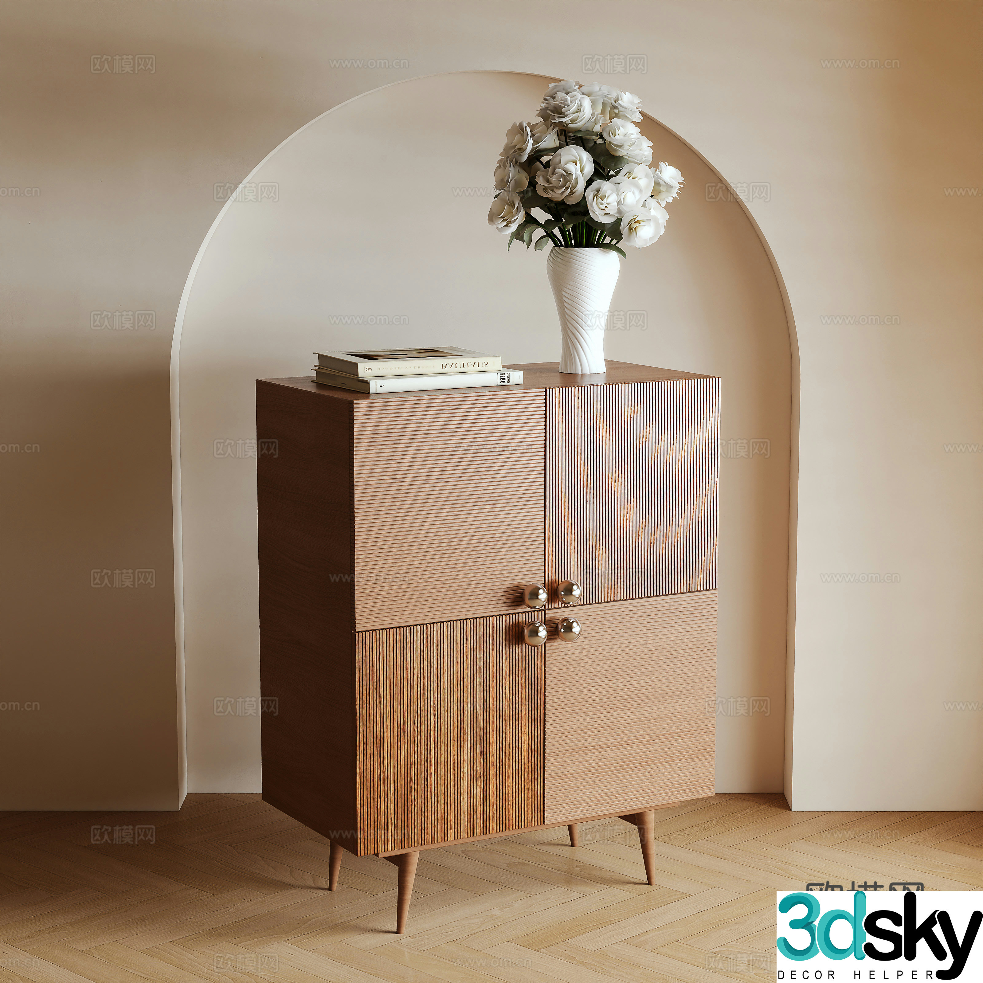 Log wind storage cabinet 3d model