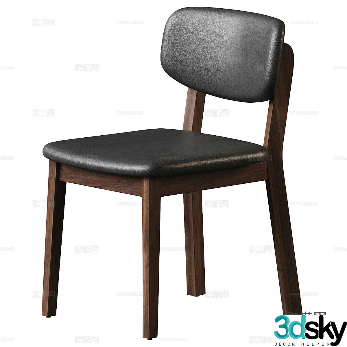 Wasabi single chair Wasabi single chair Medium-old single chair Medium-old dining chair Leather dining chair Leather single 3D model