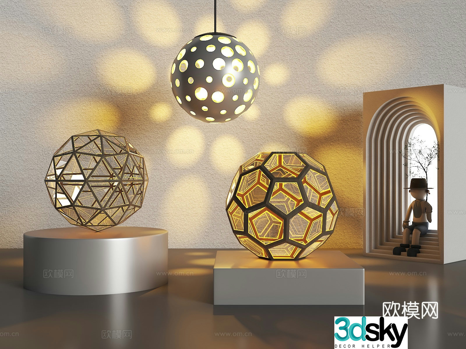 Spherical abyss mirror Round abyss mirror Decorative ornaments Ornaments Decorative round ornaments 3D model