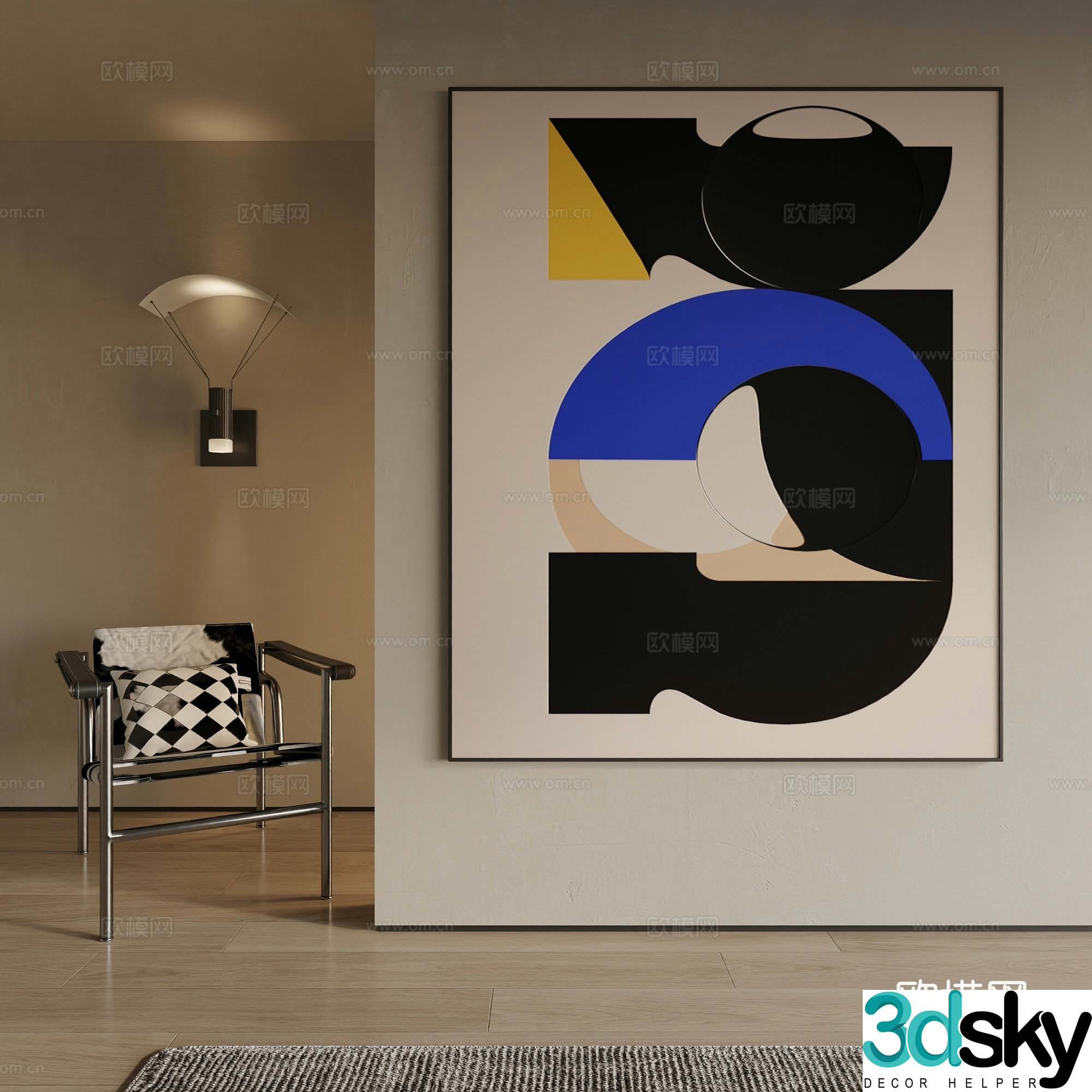 Modern decorative painting 3d model