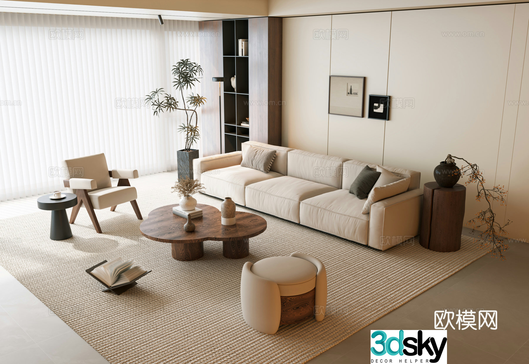 Modern medieval sofa coffee table combination medieval living room jewelry ornaments modern sofa combination 3D model