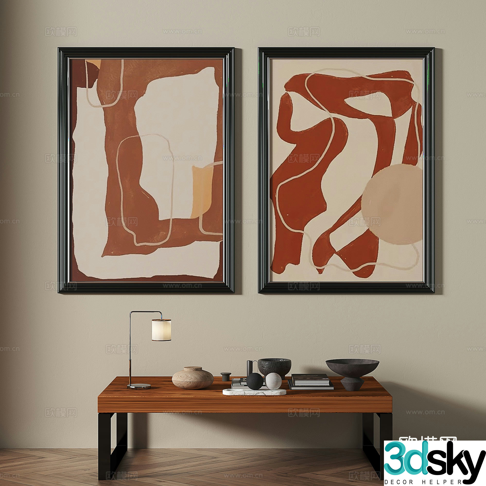 Modern medieval decorative painting 3d model