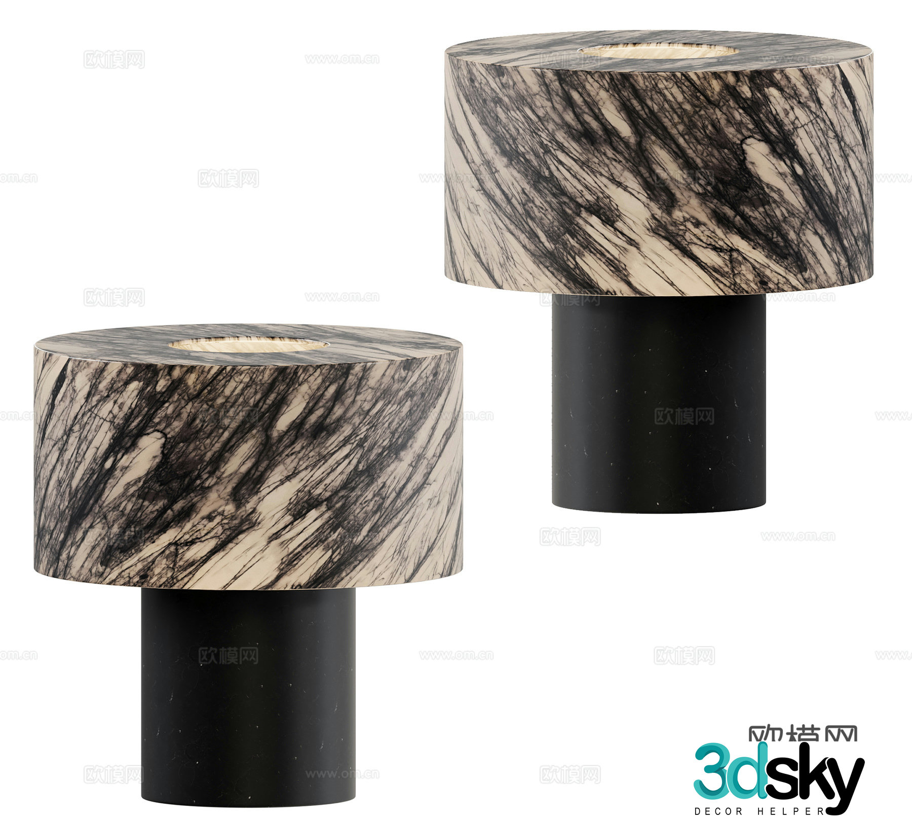 Wasabi Fengteng lamp B&B table lamp Middle-aged table lamp Paper table lamp Stone table lamp Decorative table lamp 3D model