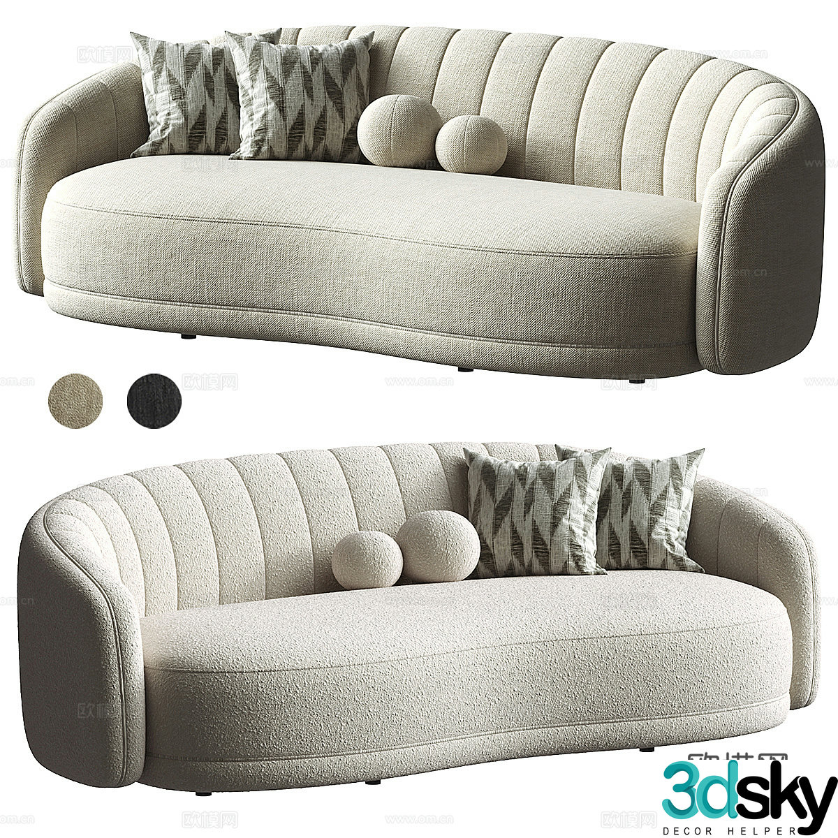 Special-shaped sofa casual sofa small sofa fabric sofa pillow living room sofa office sand 3D model