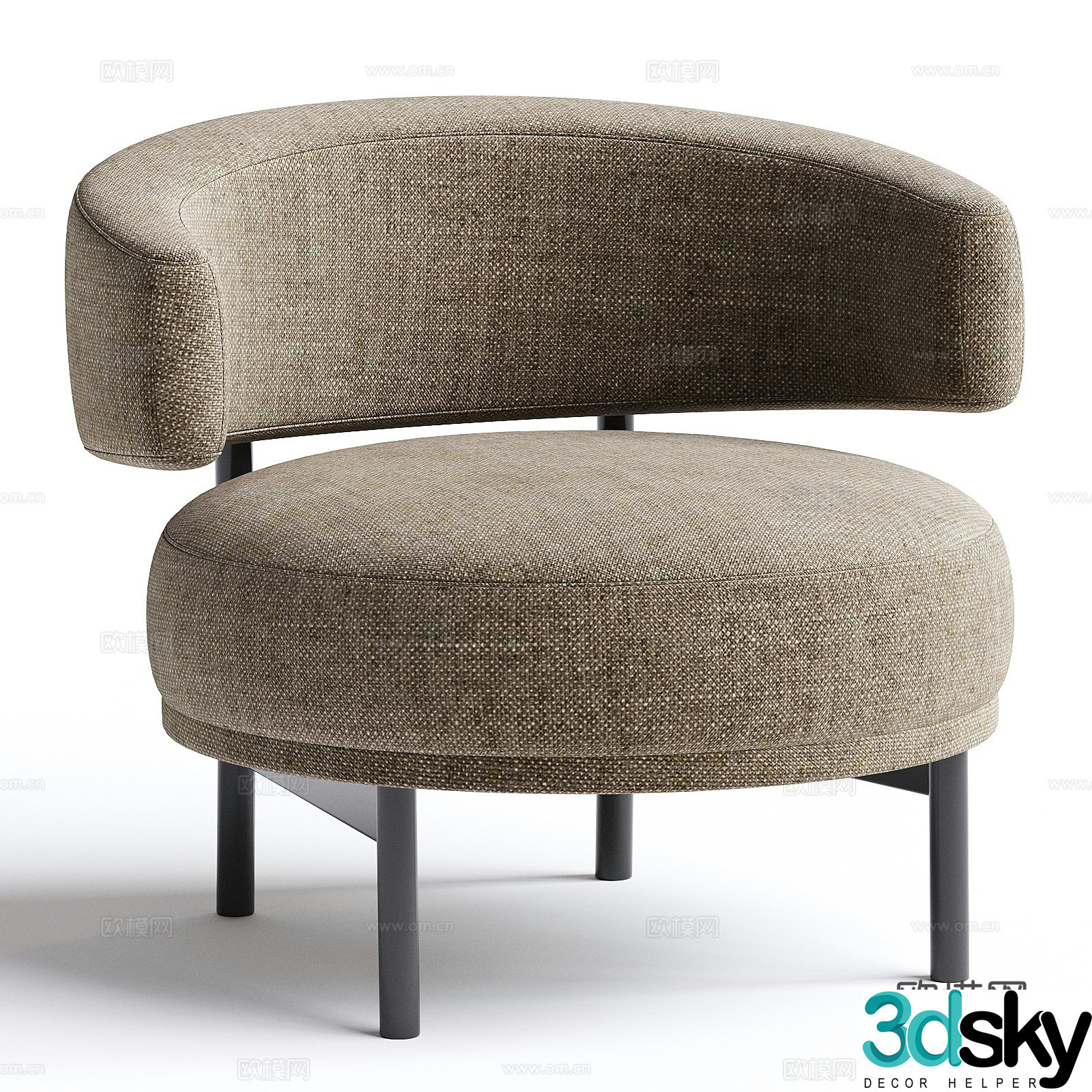 Modern Italian Bonardo NEUILLY Leisure Chair 3D Model