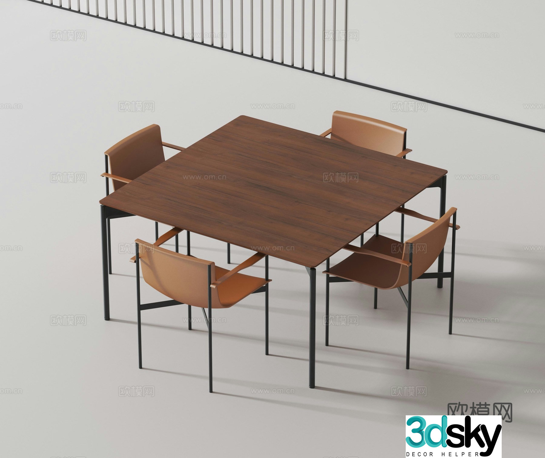 Modern casual table and chair 3d model