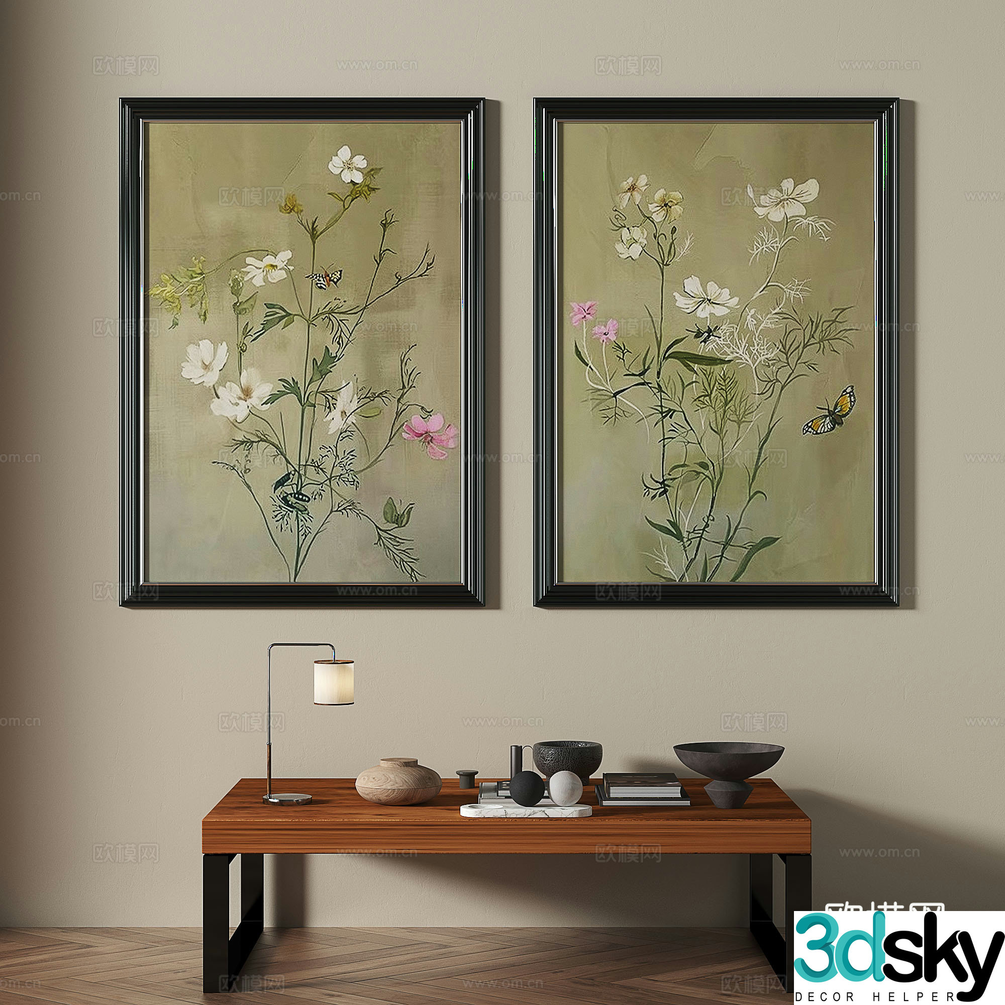 Modern medieval decorative painting 3d model