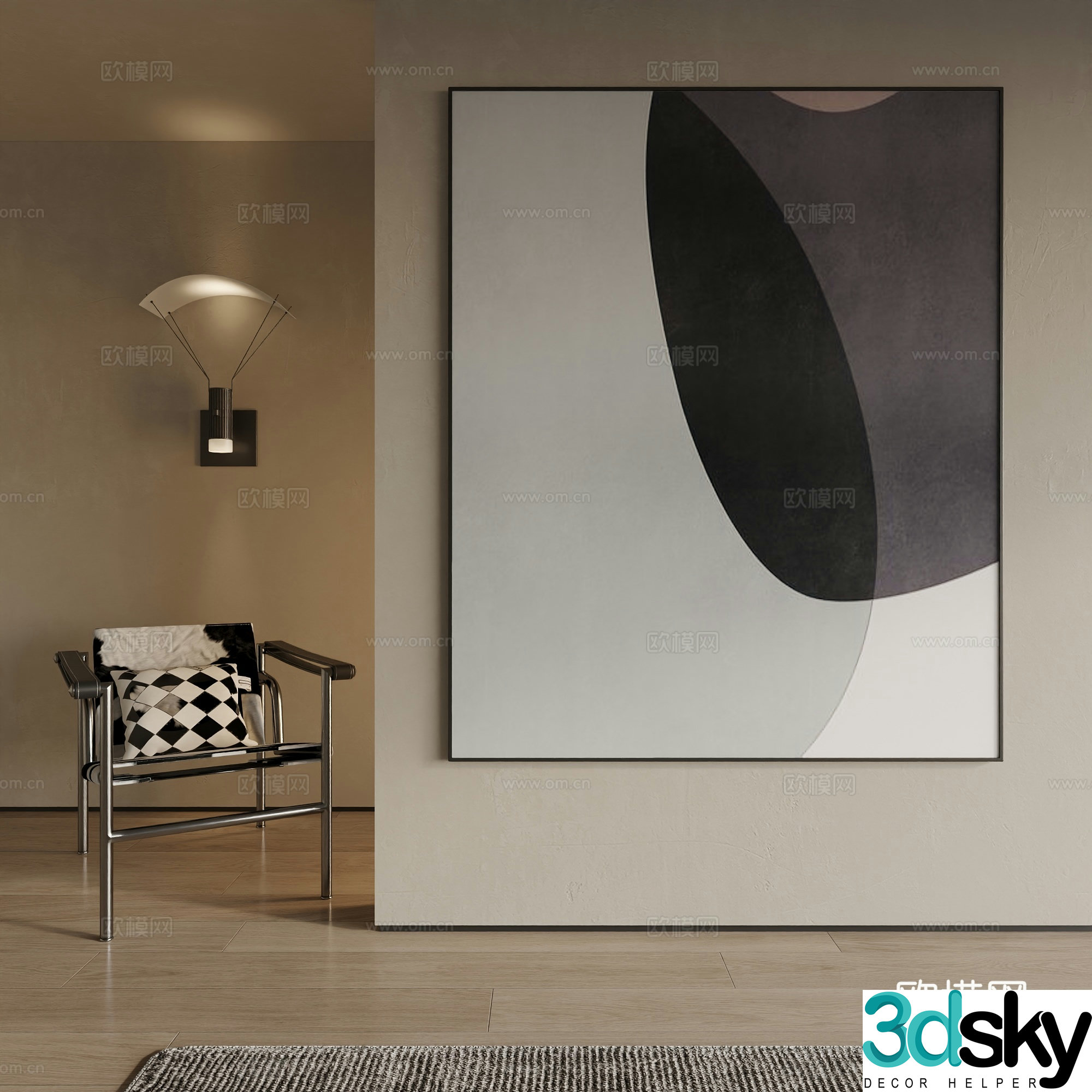 Modern decorative painting 3d model