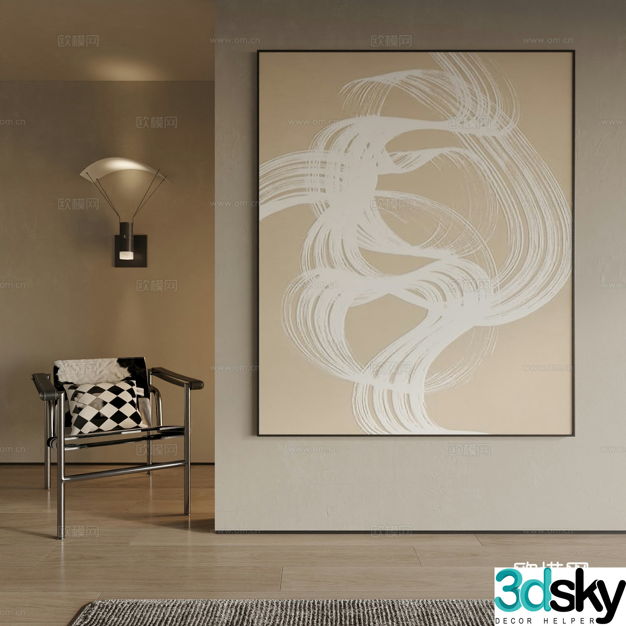 Modern decorative painting 3d model