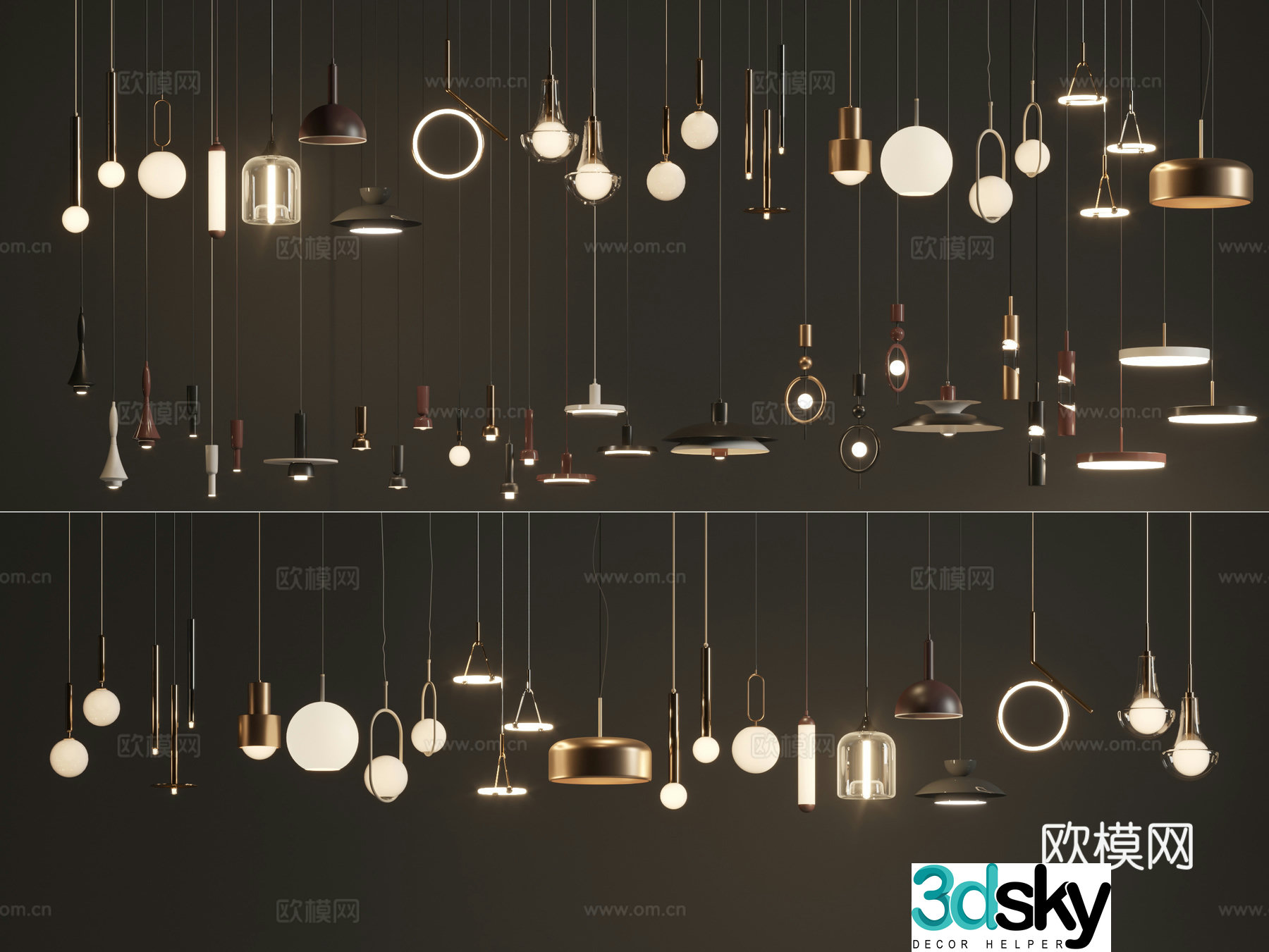 Modern Chandelier Decorative Light 3D Model