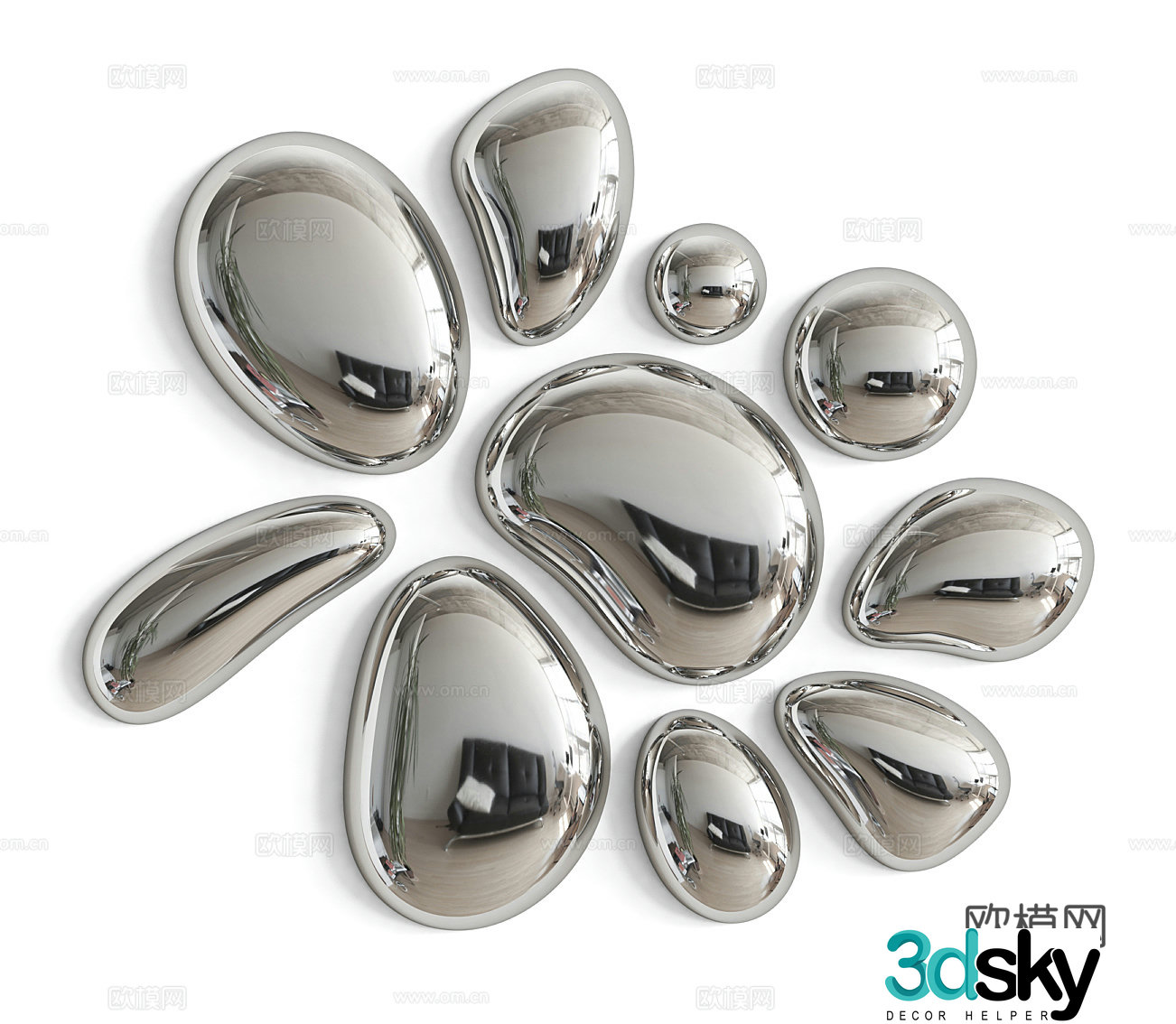 Mirror wall decoration Mirror hanging decoration Mirror hanging accessories Art pendant Art hanging decoration Art wall decoration 3D model