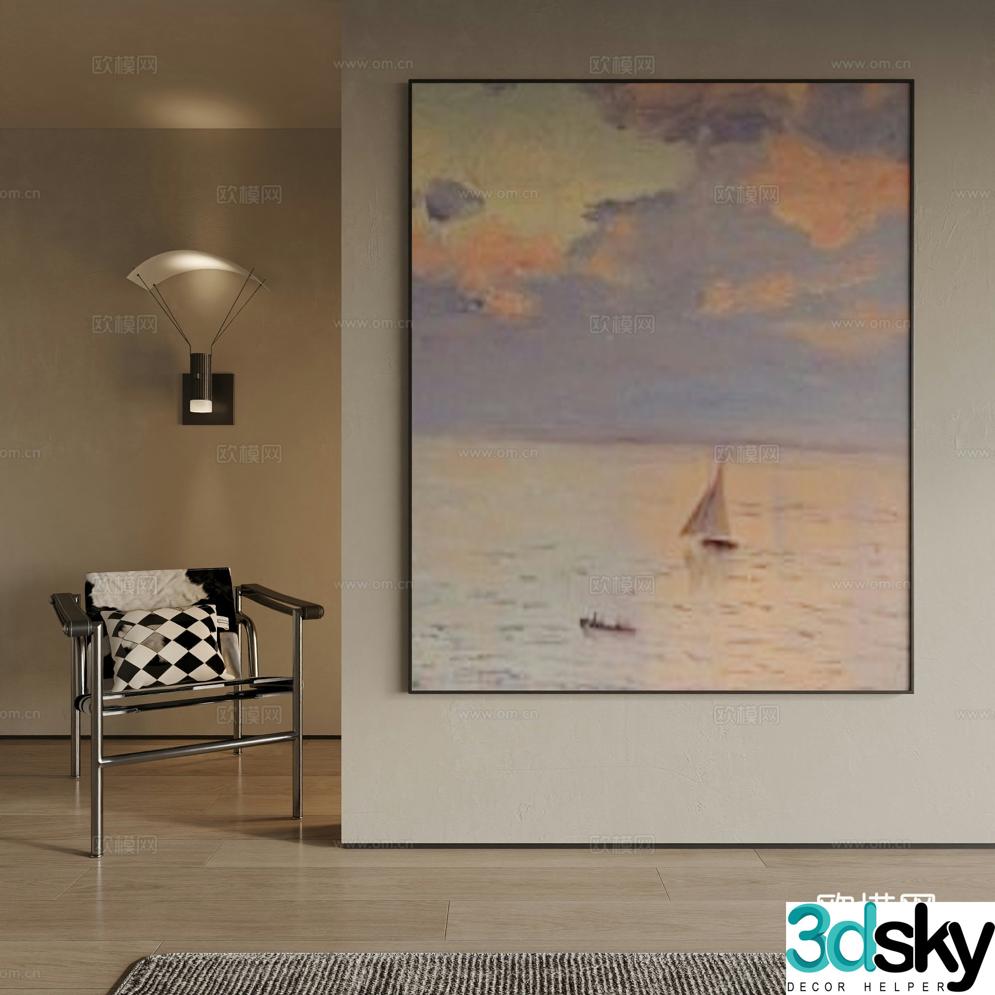 Modern decorative painting 3d model