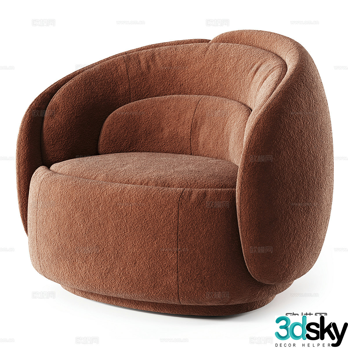 Fabric single sofa Fabric lazy sofa Fabric single chair Fabric casual chair Cushion 3D model
