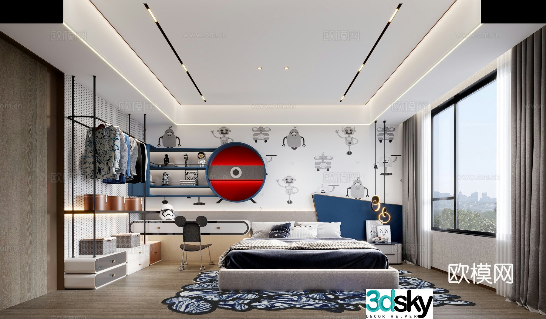 Modern children’s room 3d model