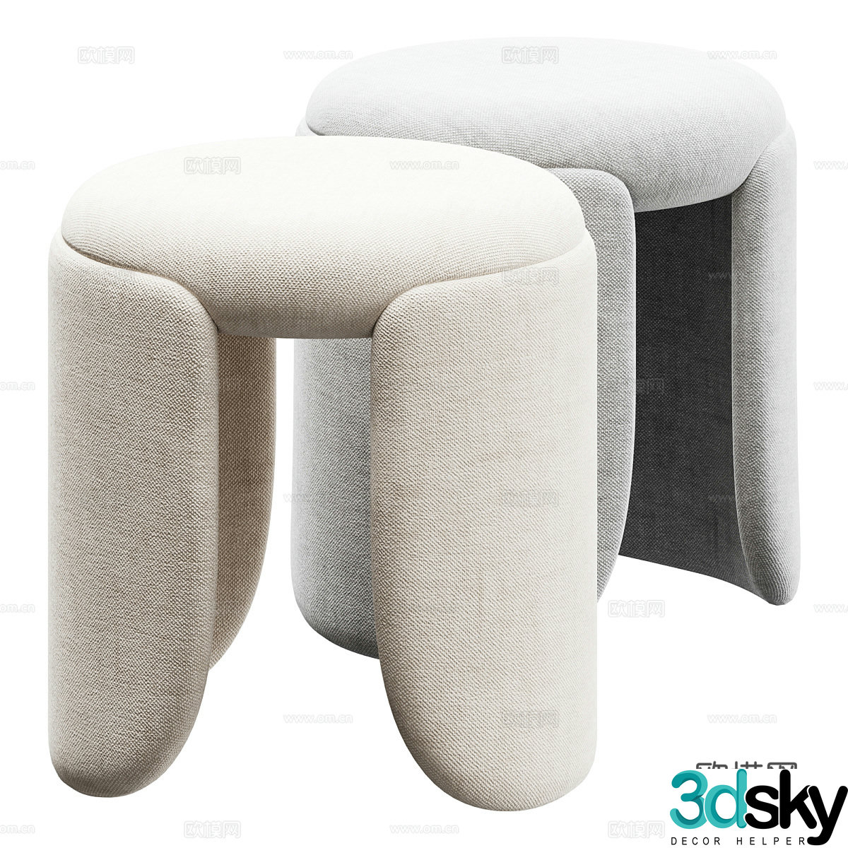 Modern BROSS Petal Stool 3D Model