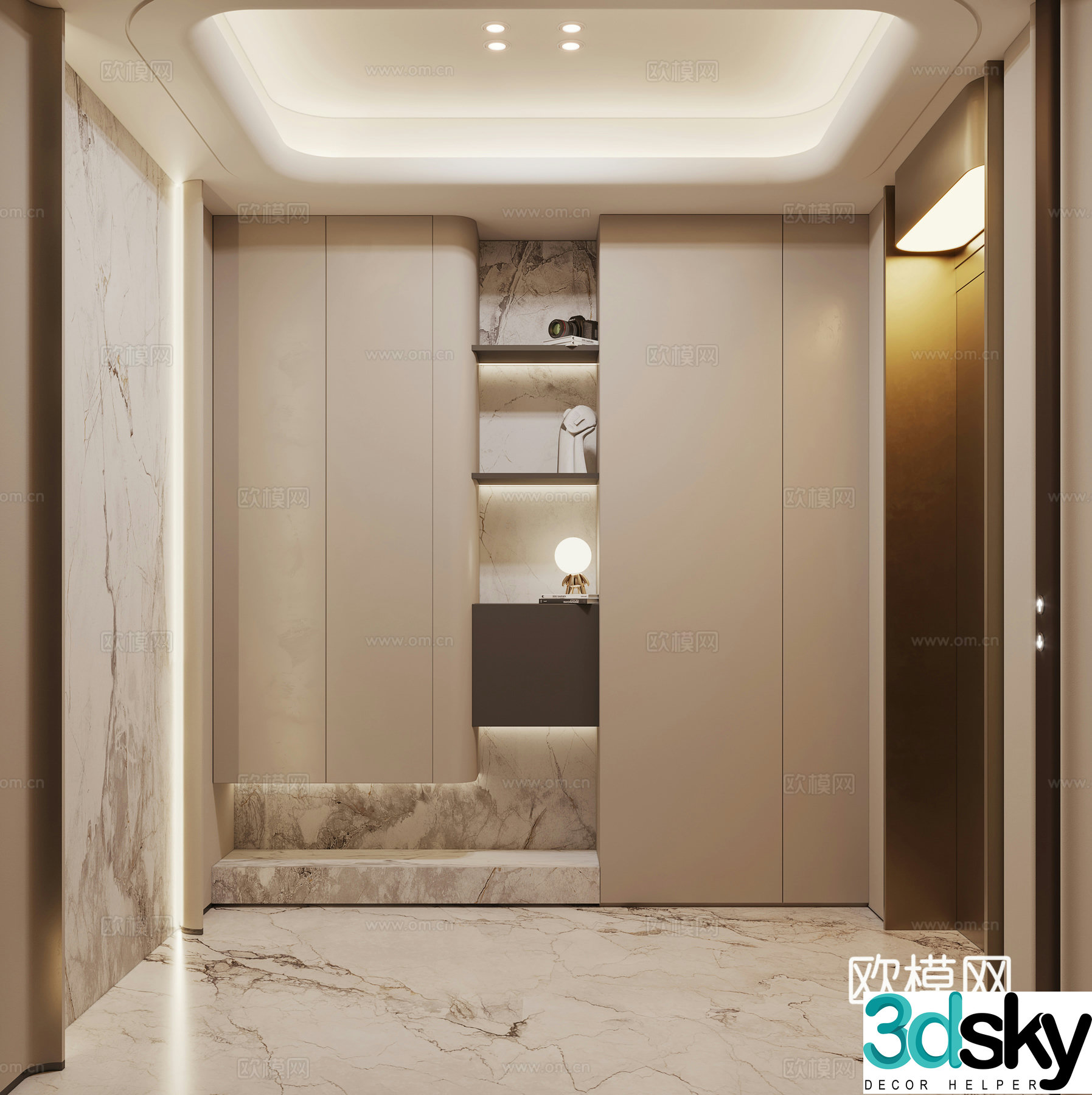 Modern foyer entrance 3d model
