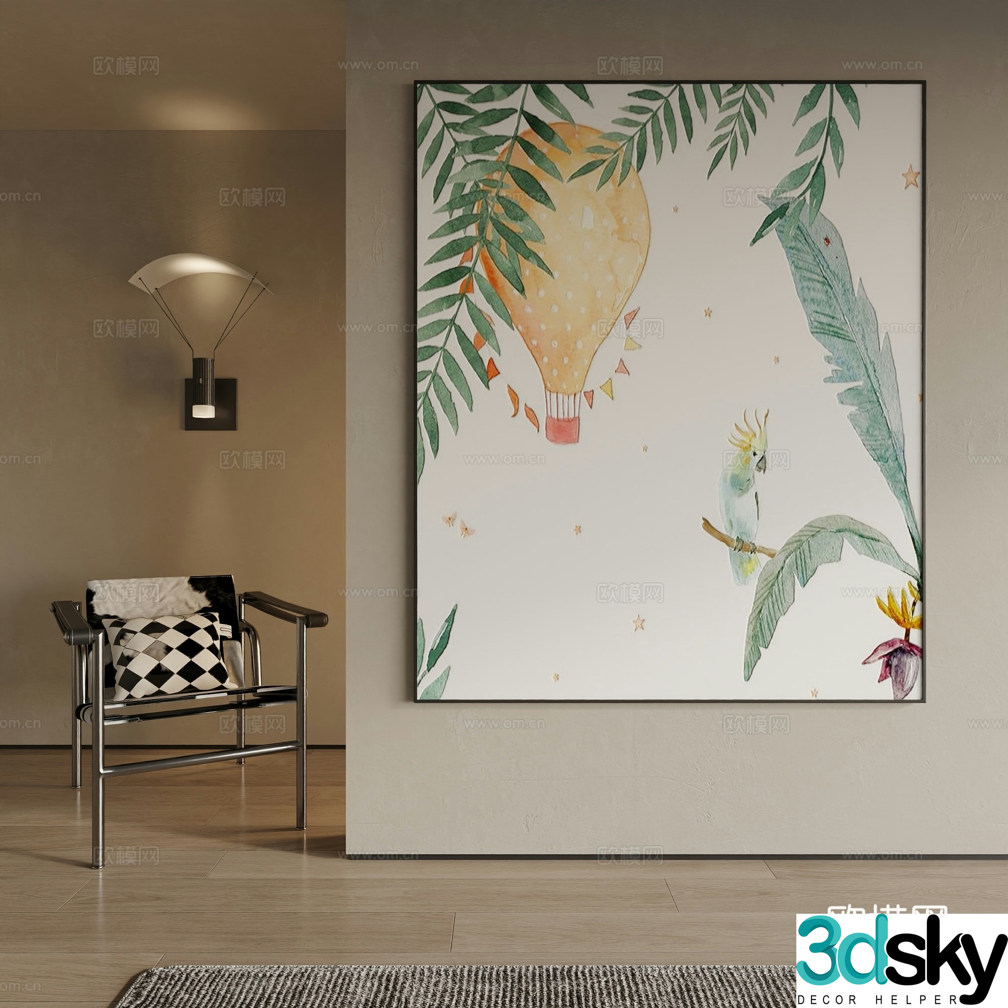 Modern decorative painting 3d model