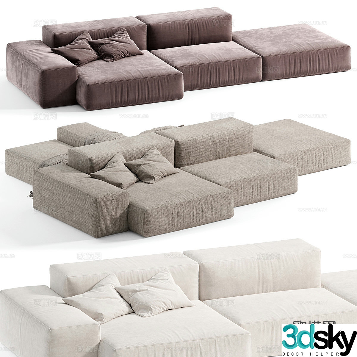 Modern Italian Italini Module Sofa 3D Model