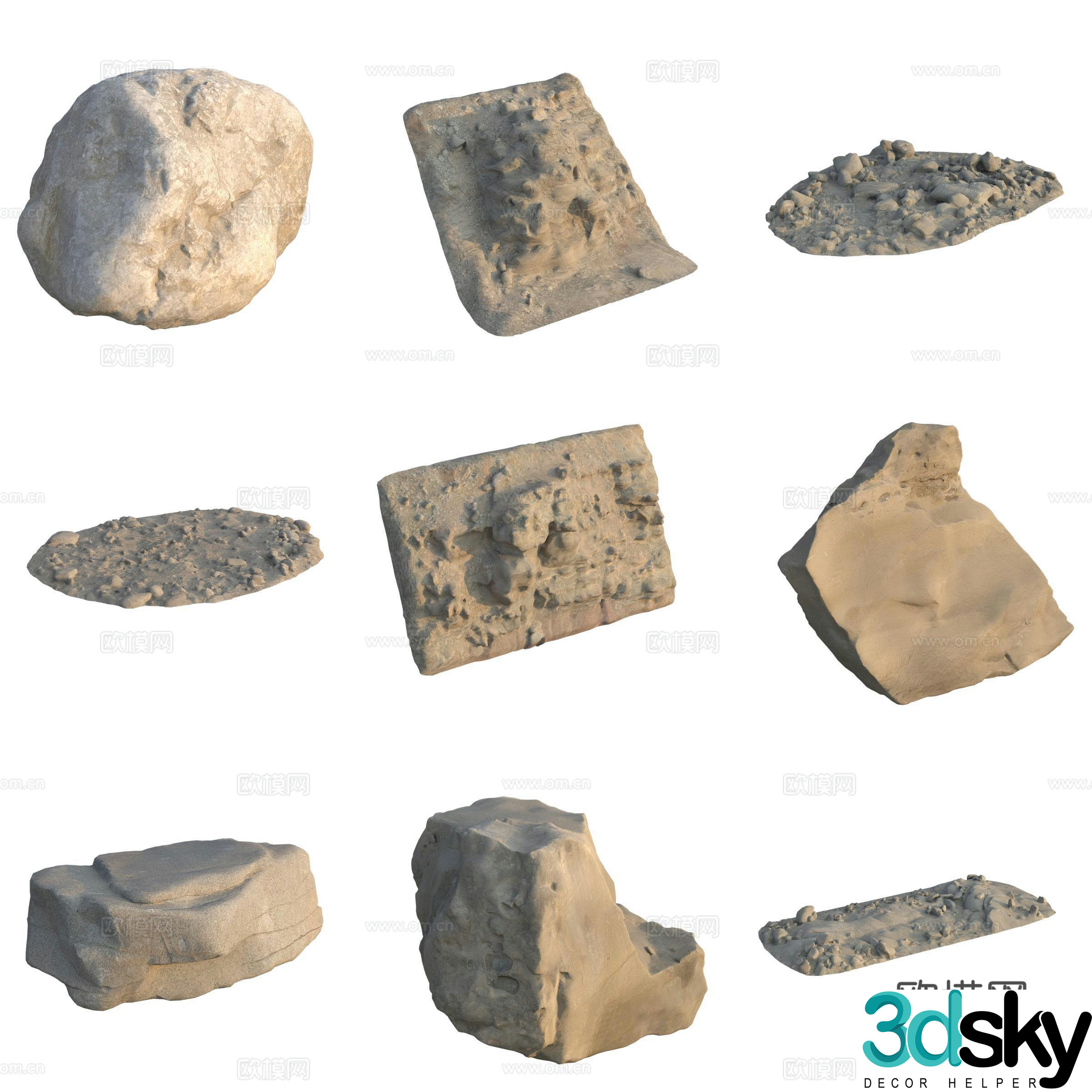 Sandstone stone 3d model