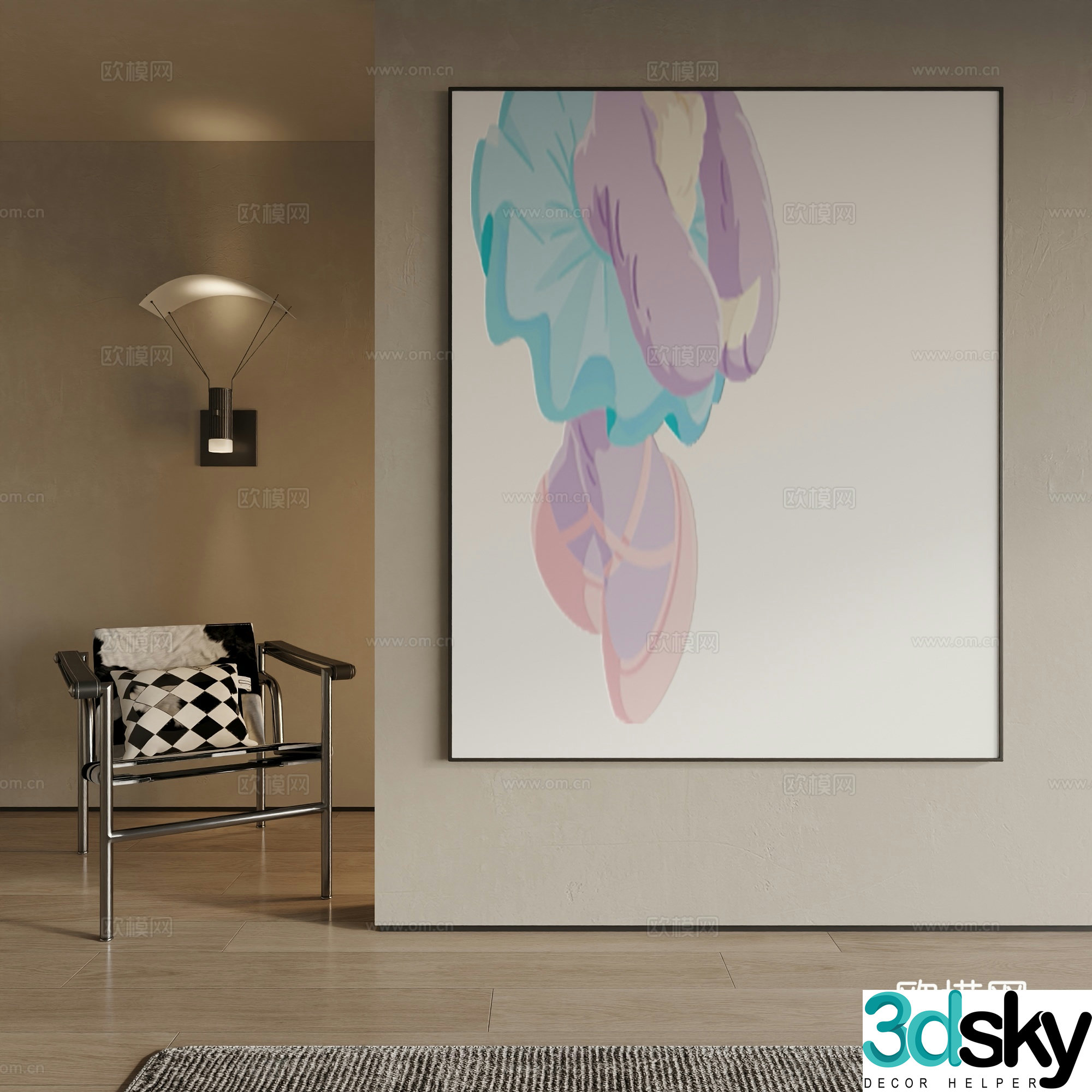 Modern decorative painting 3d model