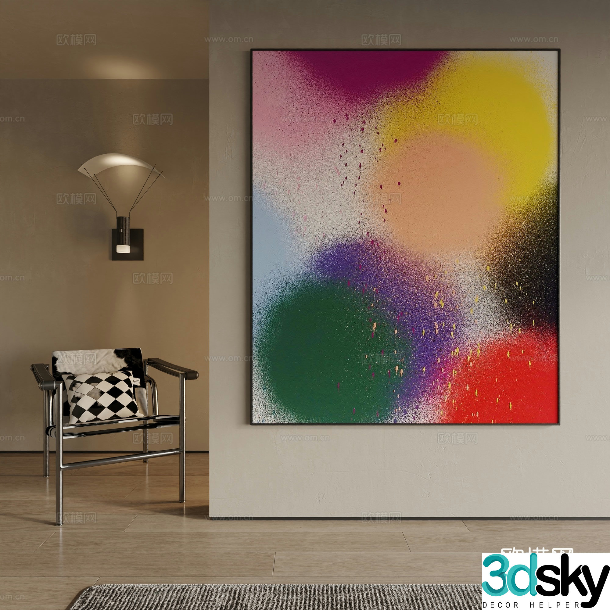 Modern decorative painting 3d model