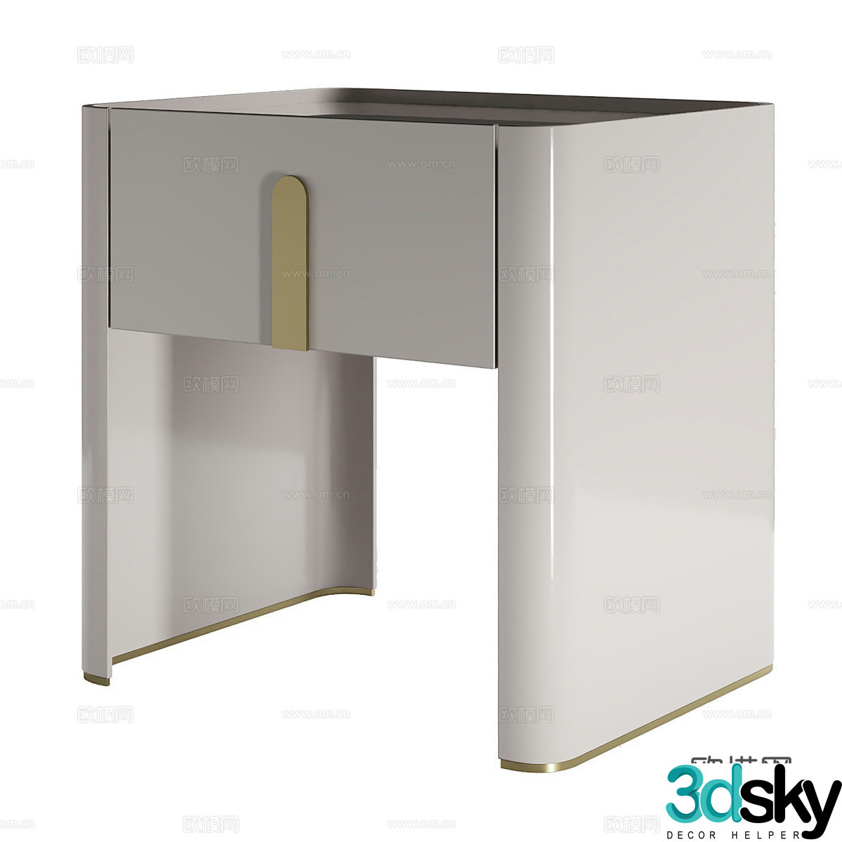 Modern light luxury Xande nightstand 3D model
