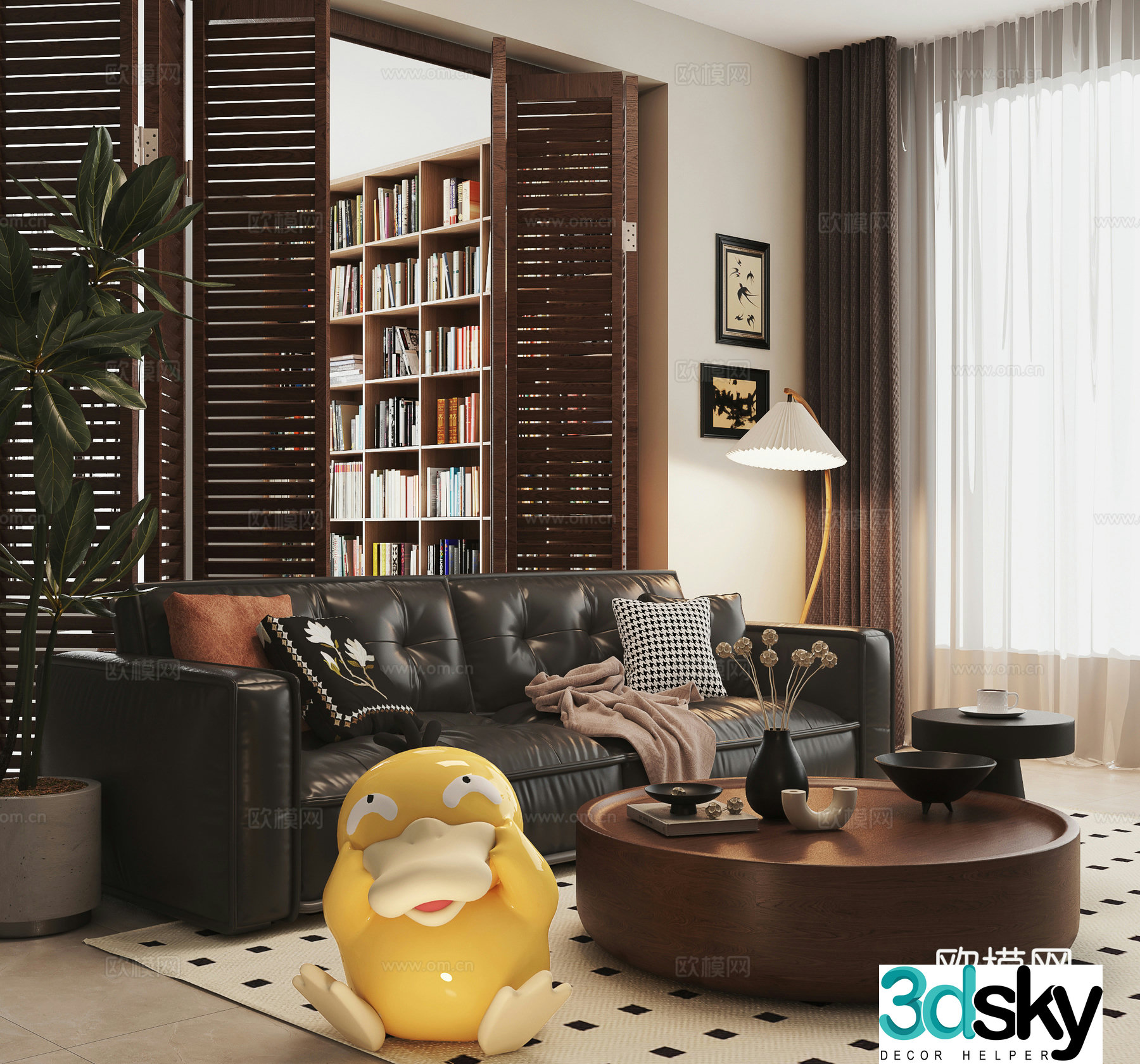 Retro medieval home living room Retro living room Sofa coffee table combination 3D model