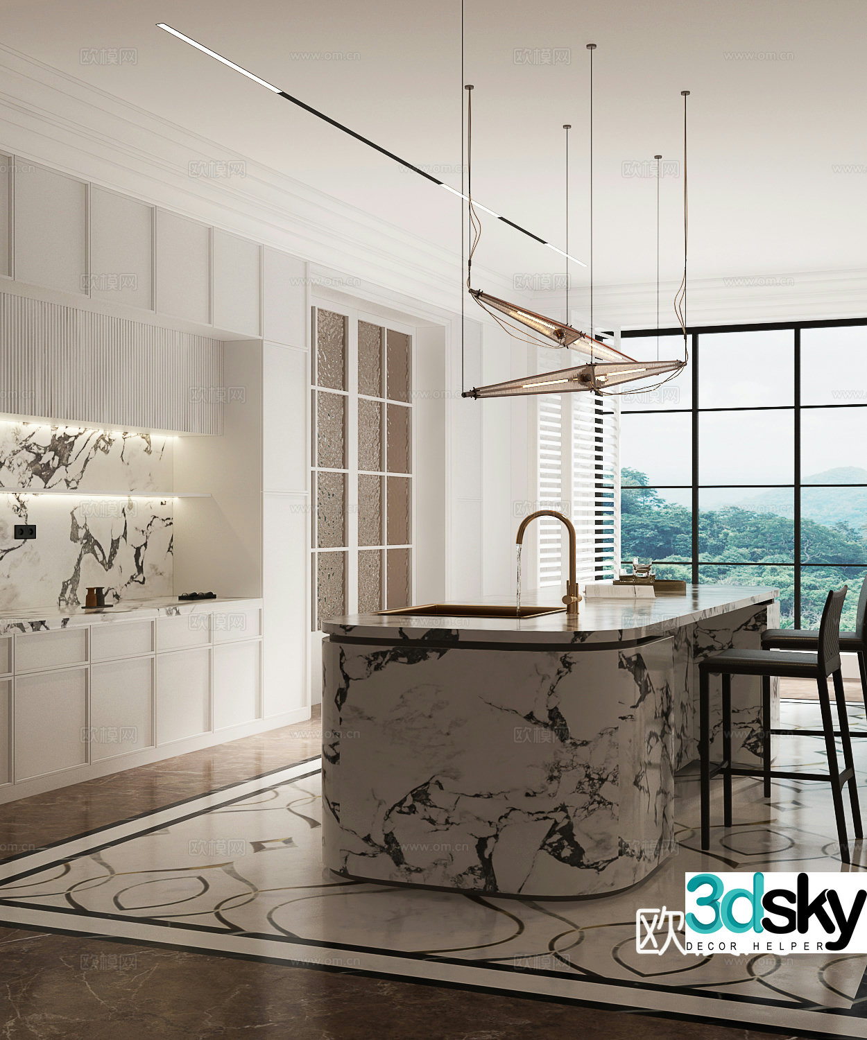 Modern French Restaurant 3D Model