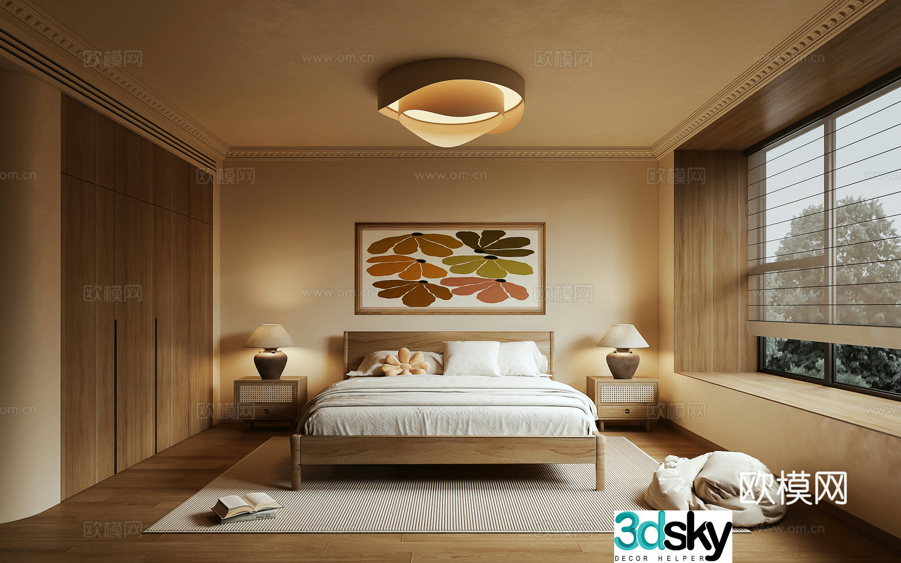 Log wind bedroom 3d model