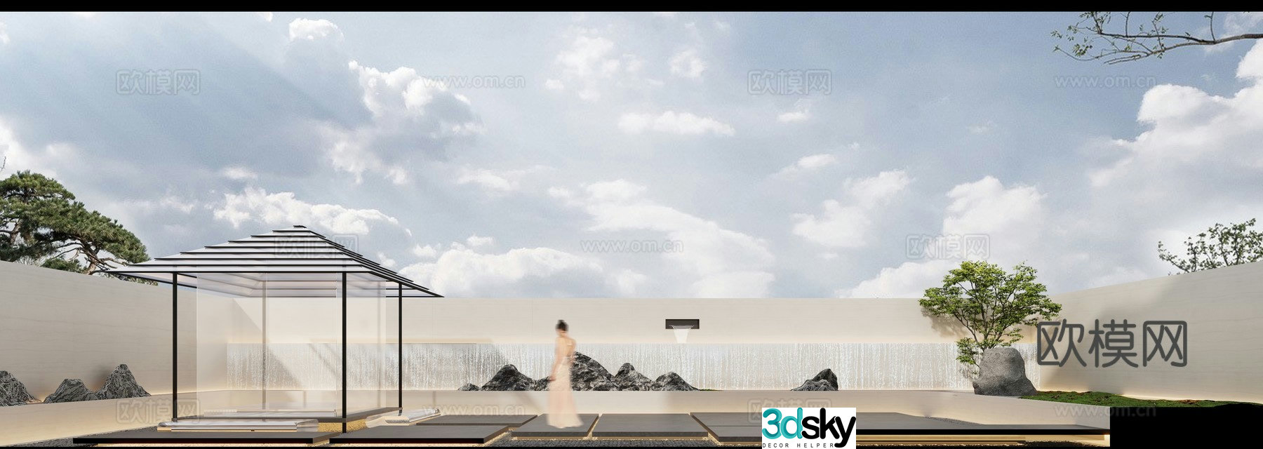 Villa courtyard 3d model