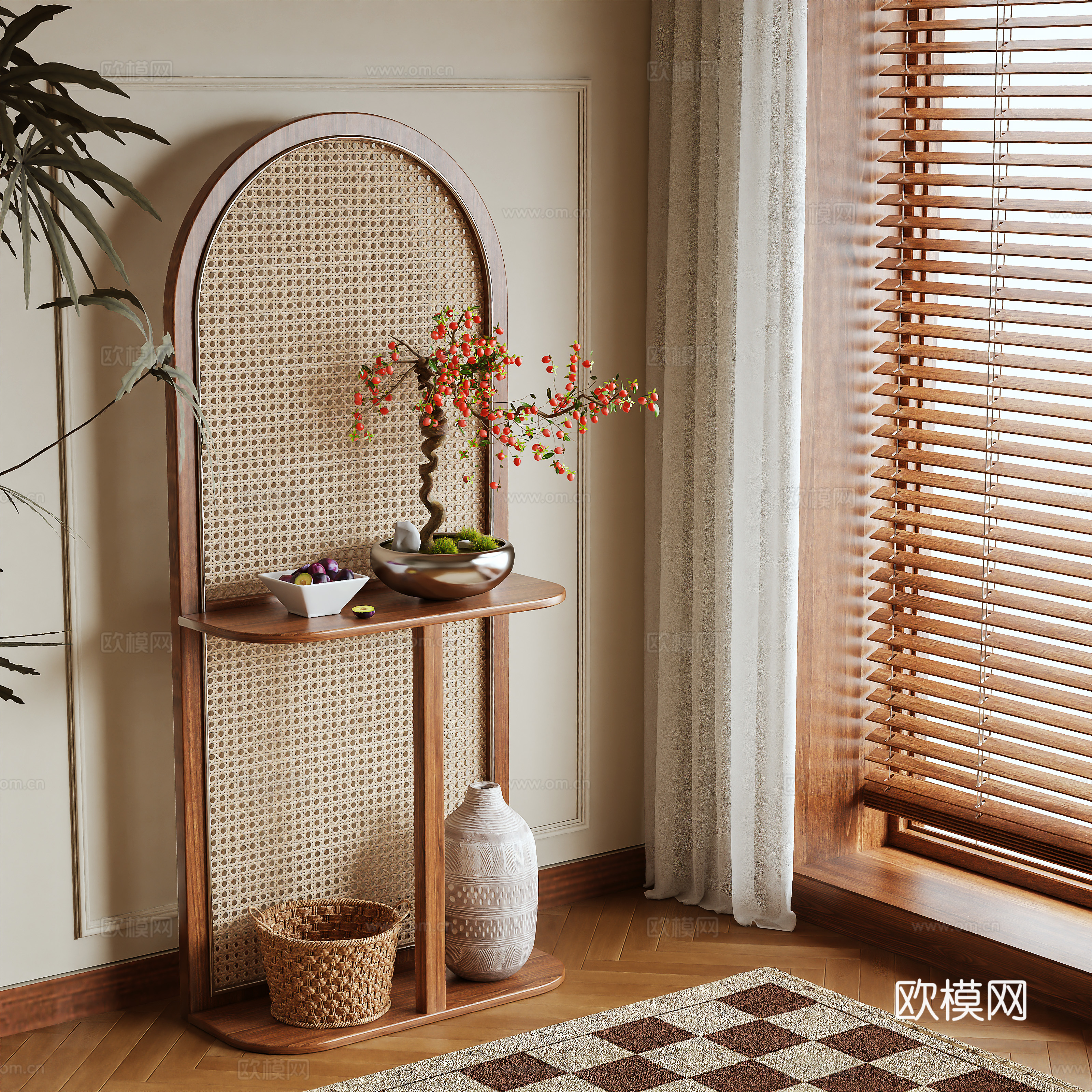 Log wind screen 3d model