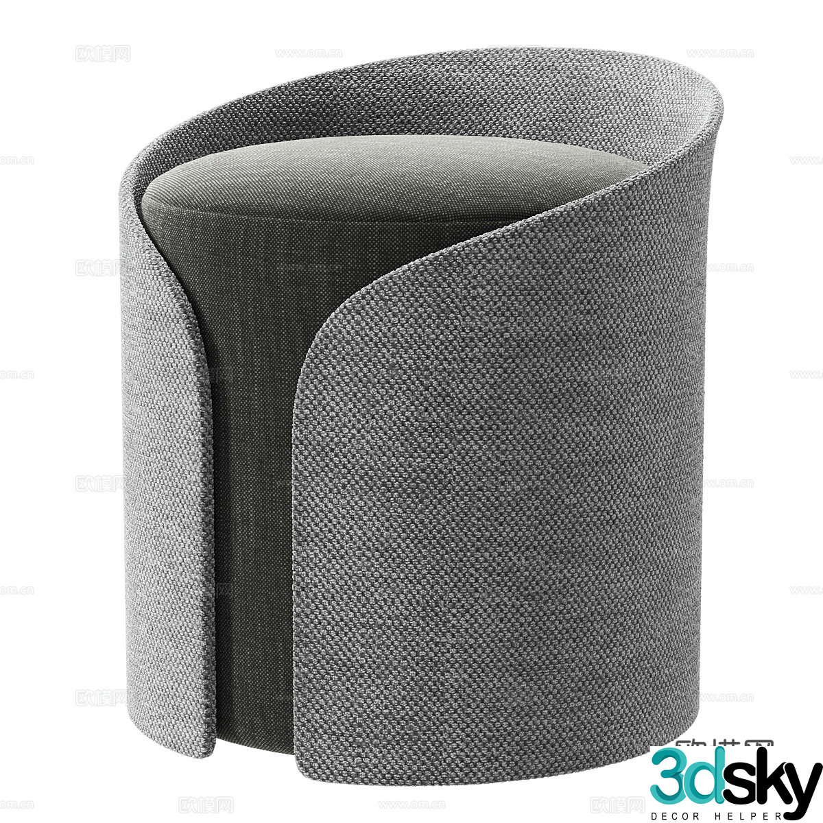 Modern Italian CIDER-LA cardigan stool 3D model