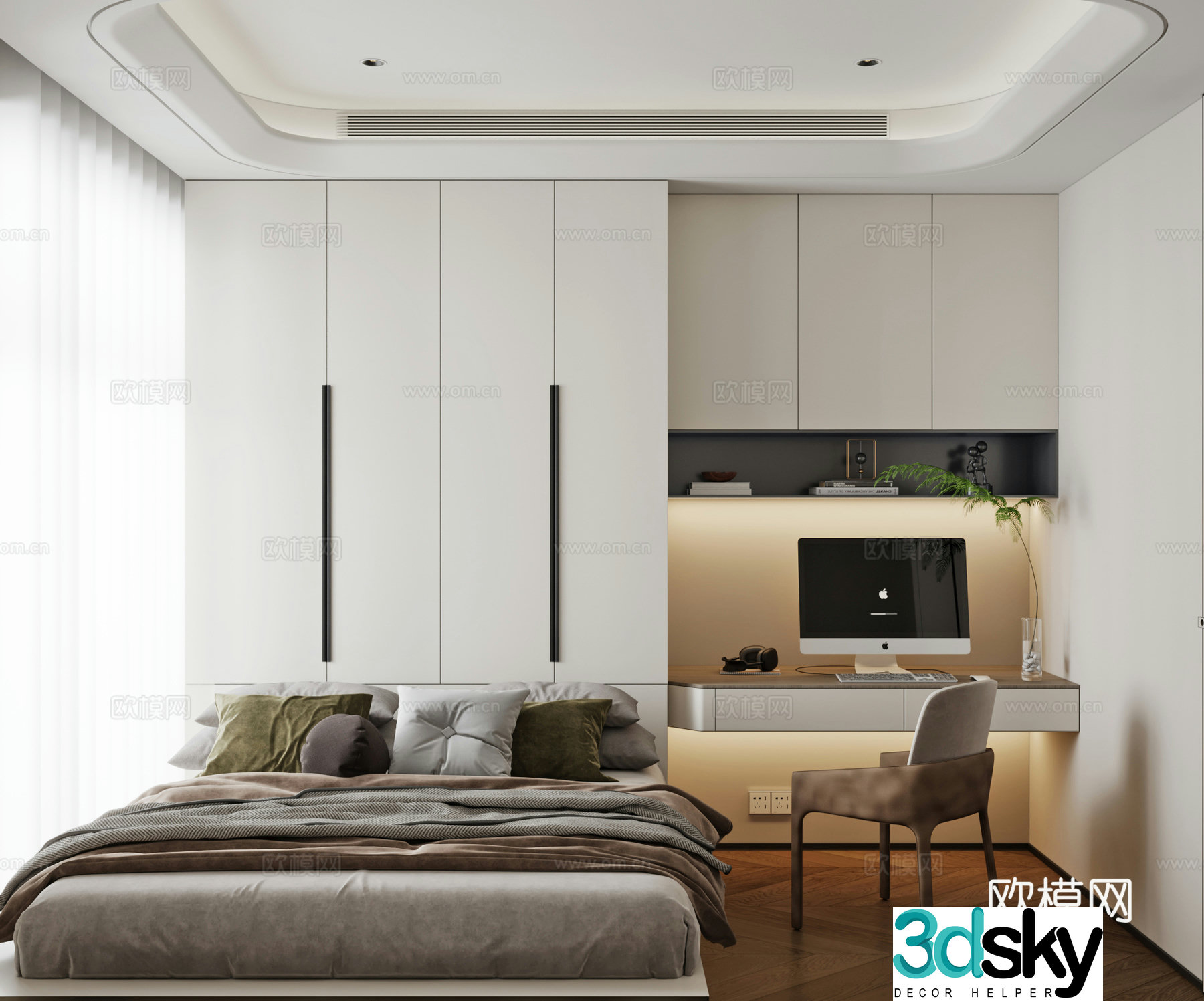Modern tatami bedroom 3d model
