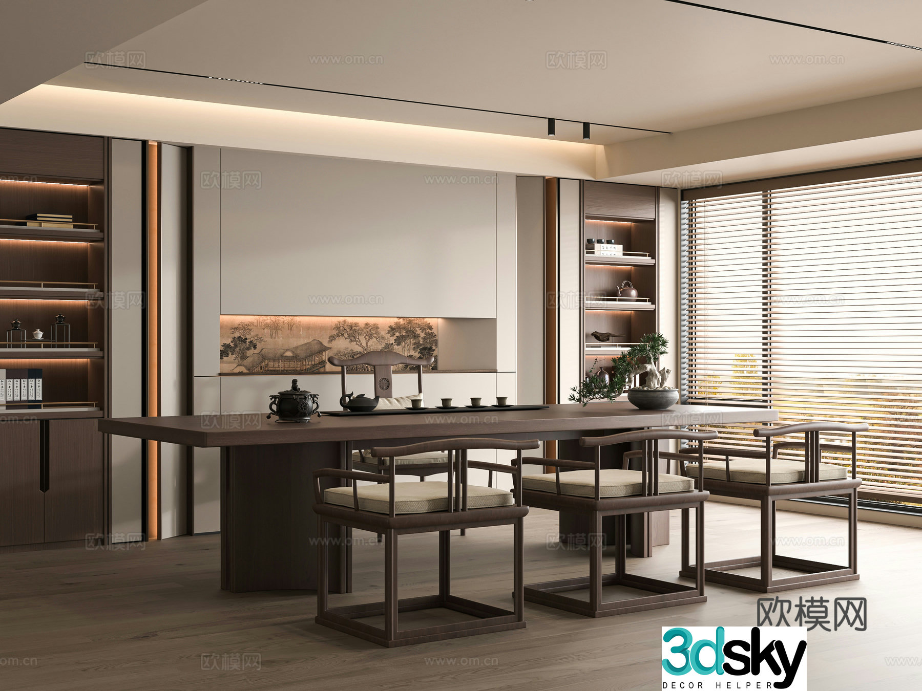 New Chinese tea room 3D model