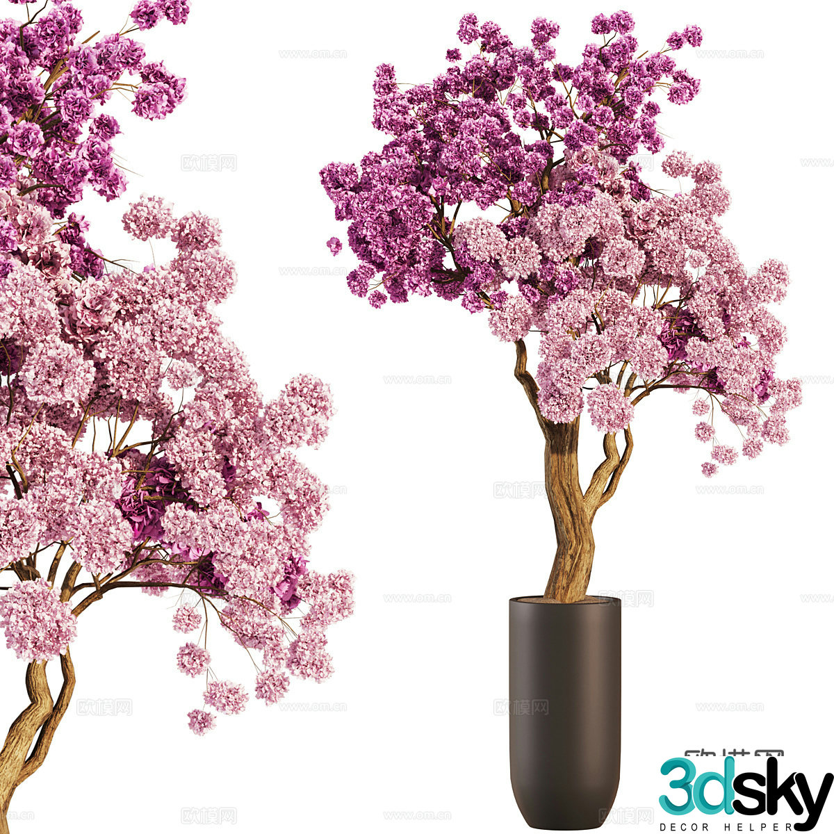 New Chinese green plant potted 3D model