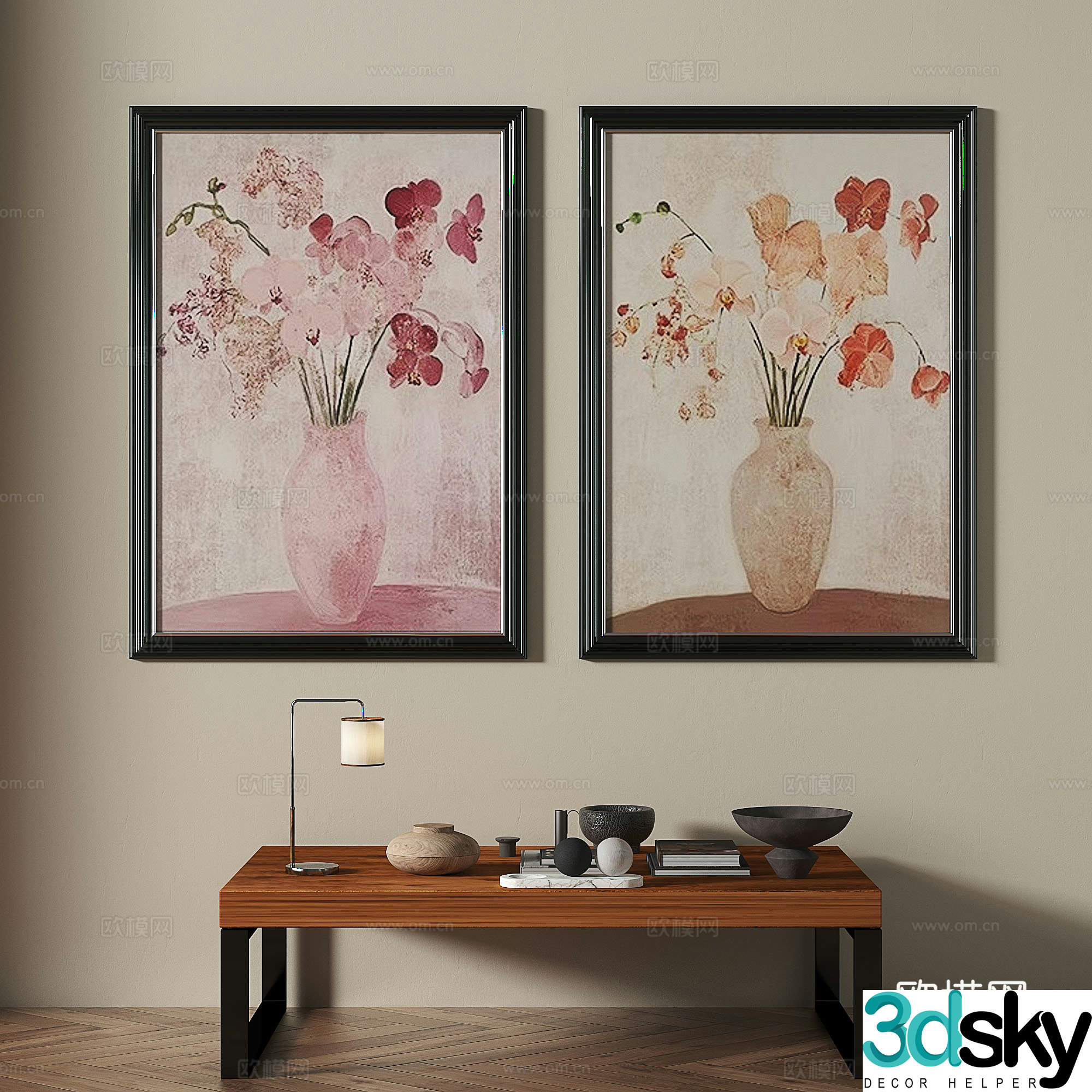 Modern medieval decorative painting 3d model