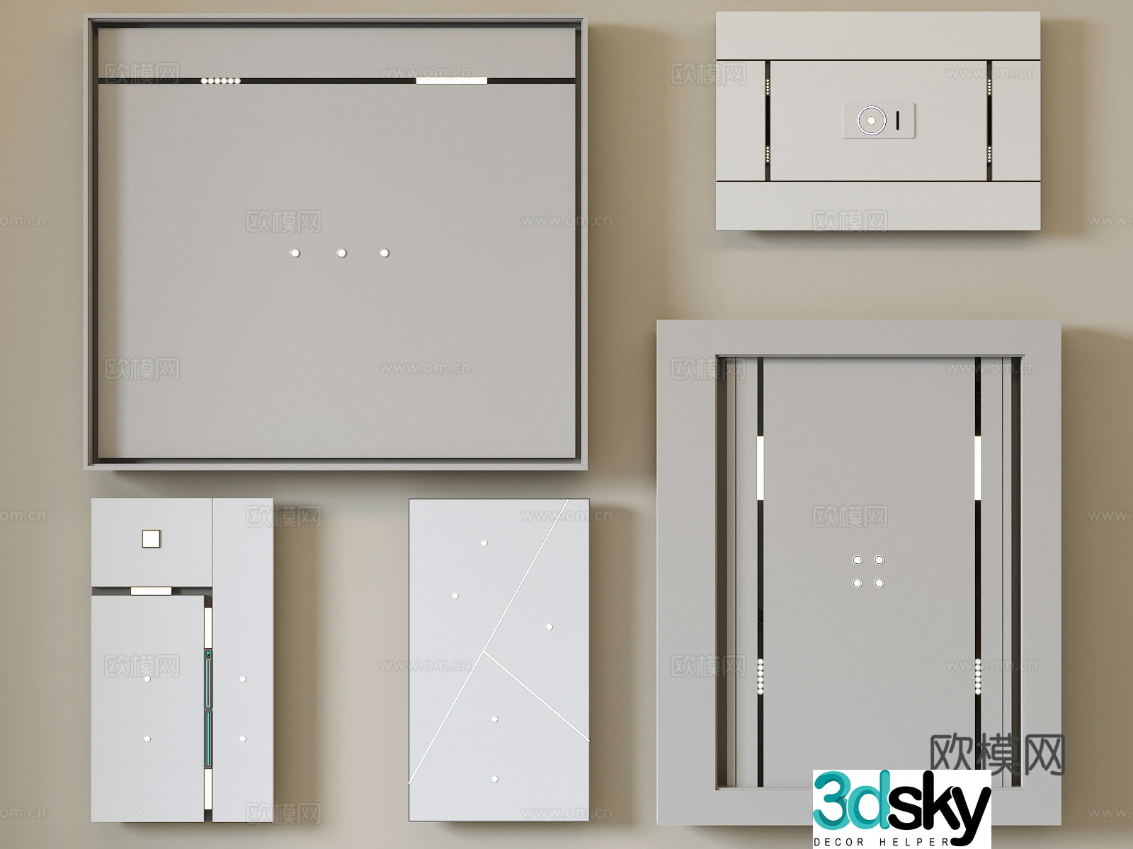 Honeycomb large plate ceiling 3D model