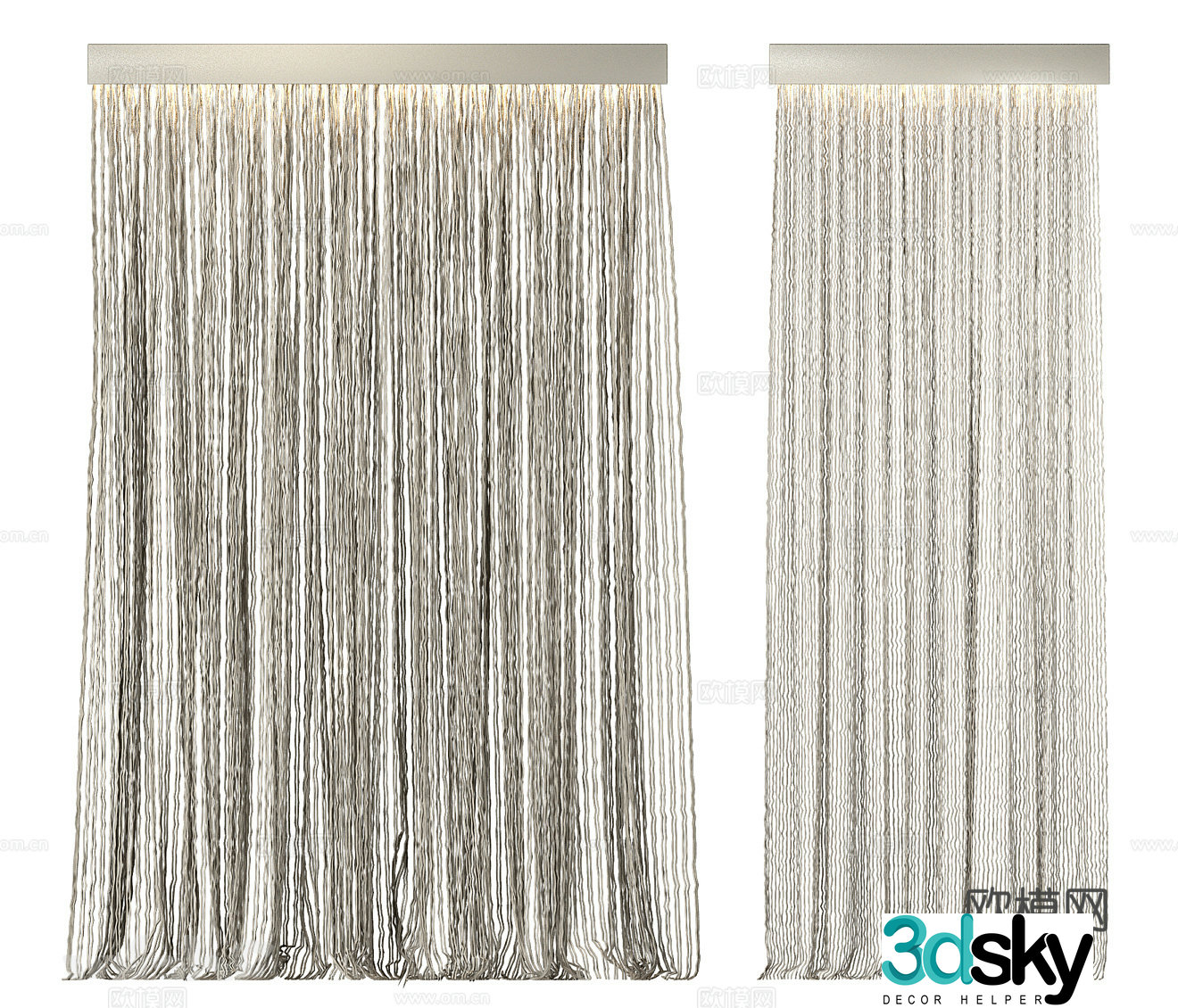 Fabric curtains Hotel curtains B&B curtains Gauze curtains Door curtains Cloth curtains Draw curtains Shower curtains 3D model