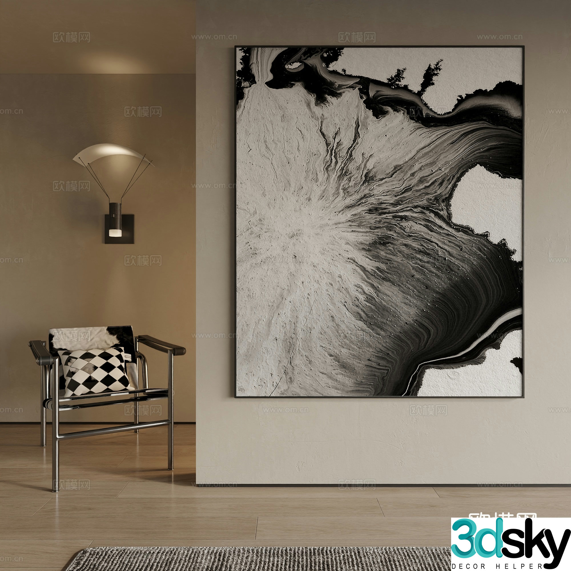 Modern decorative painting 3d model