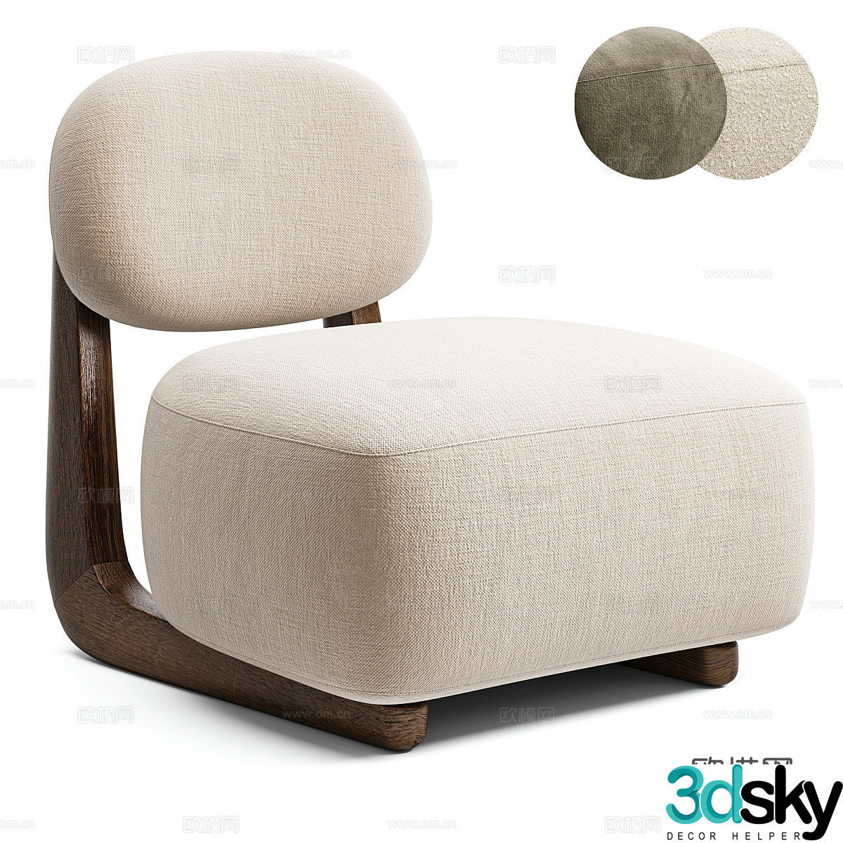 New Chinese Didsbury Accent Leisure Chair 3D Model