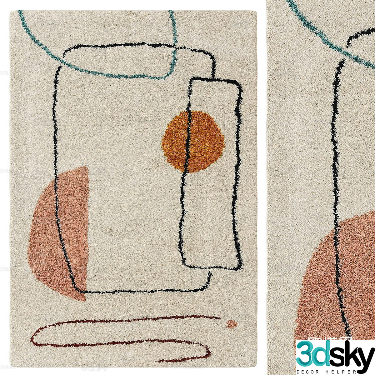 Fabric carpet blanket children’s carpet children’s house carpet abstract carpet style carpet folk 3d model