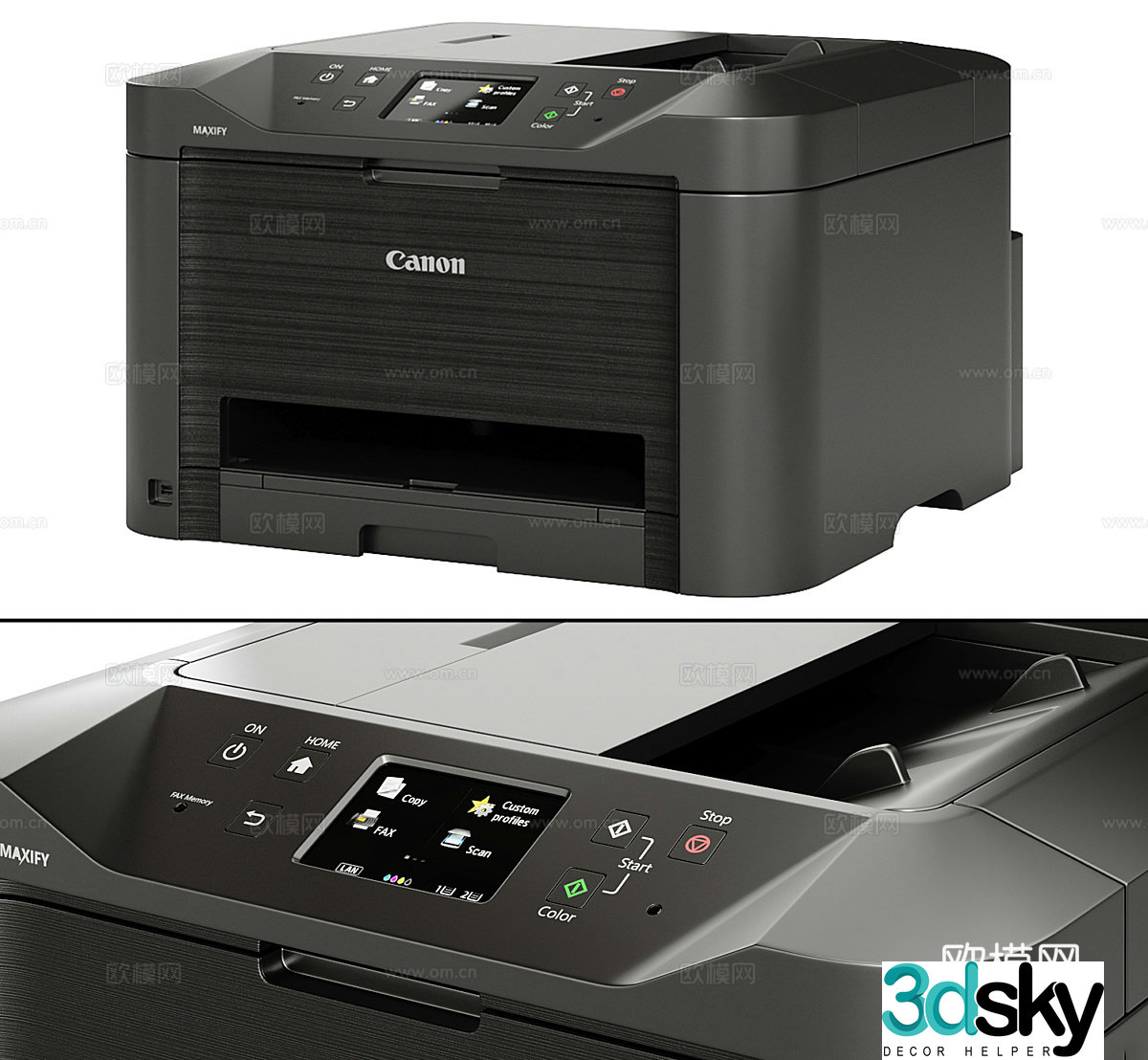 Large printer Small printer Mini printer Copier Office equipment Fax machine 3d model