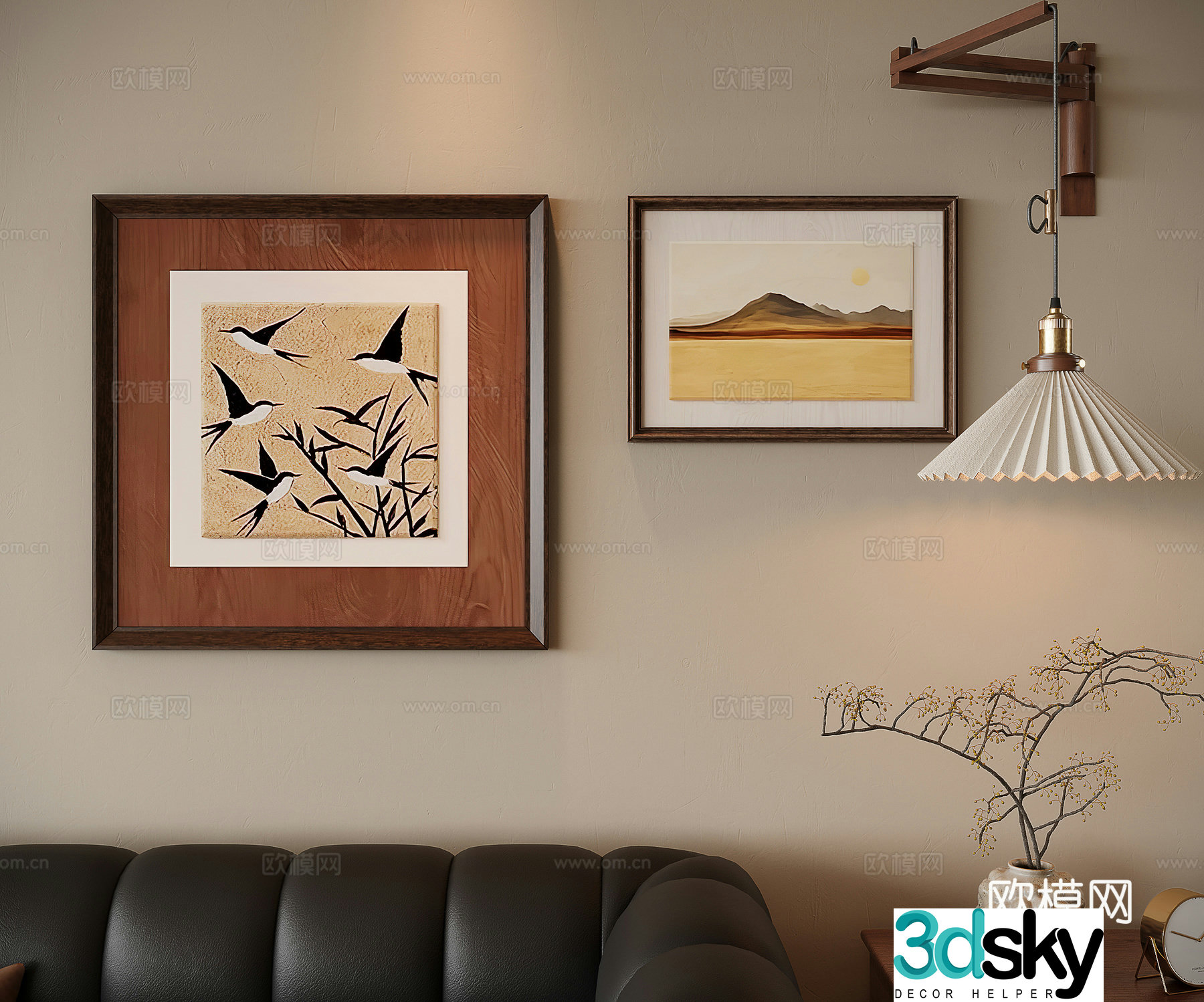 3D model of medieval style decoration hanging painting